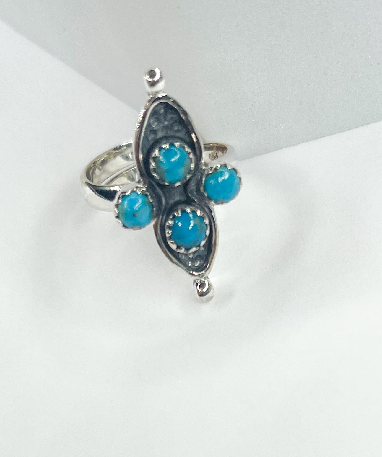 Unique Turquoise Min Crawler Adjustable Ring-Solid Sterling Silver