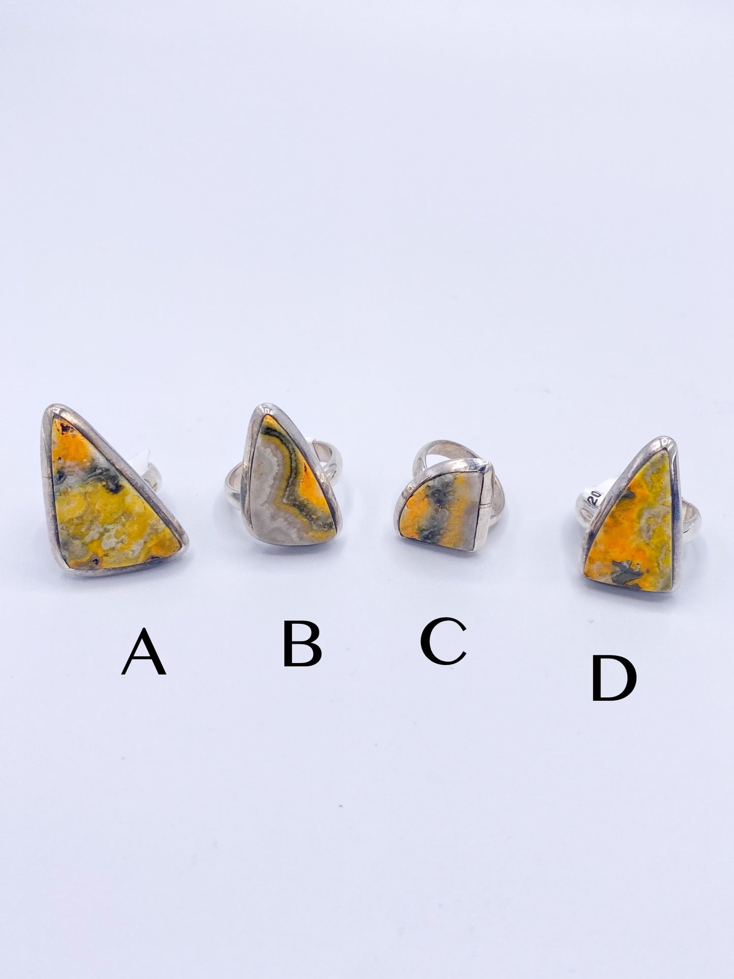 Bumble Bee Jasper Rings Mix-Solid Sterling Silver