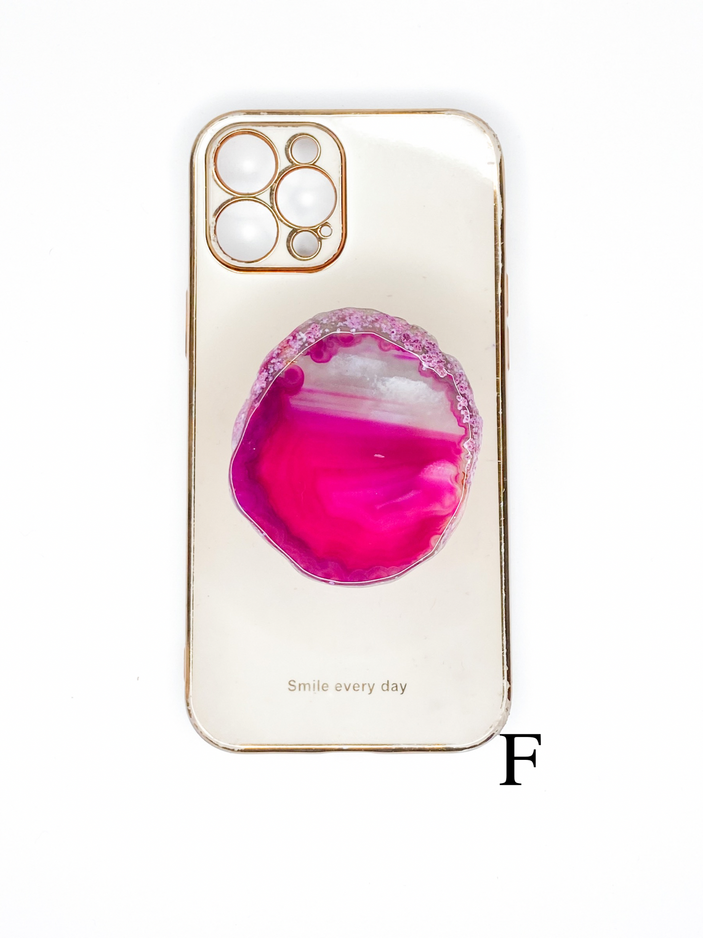 Pink Natural Raw Agate Phone Stone