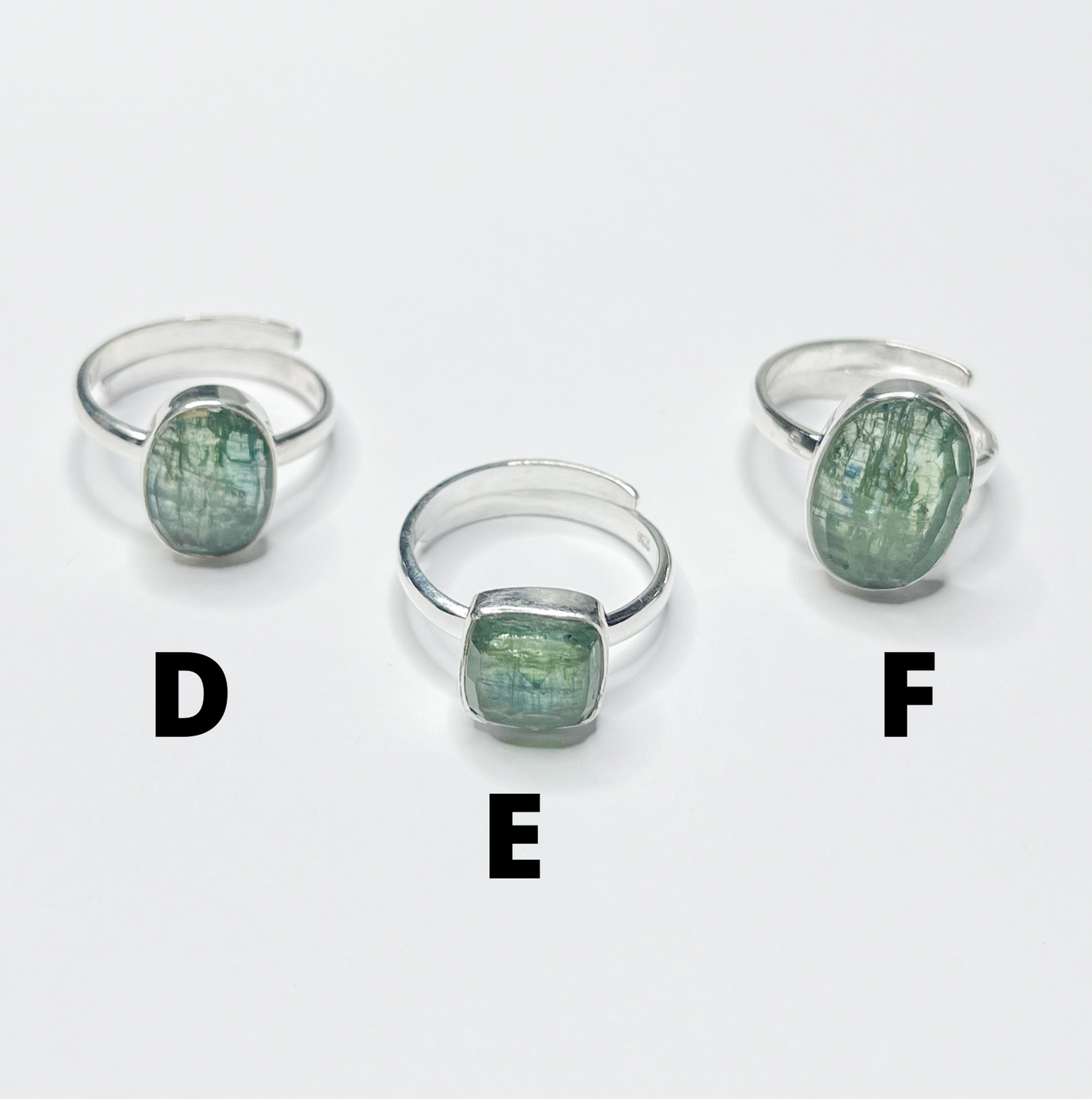 Green Faceted Kyanite Ring Mix-Solid Sterling Silver