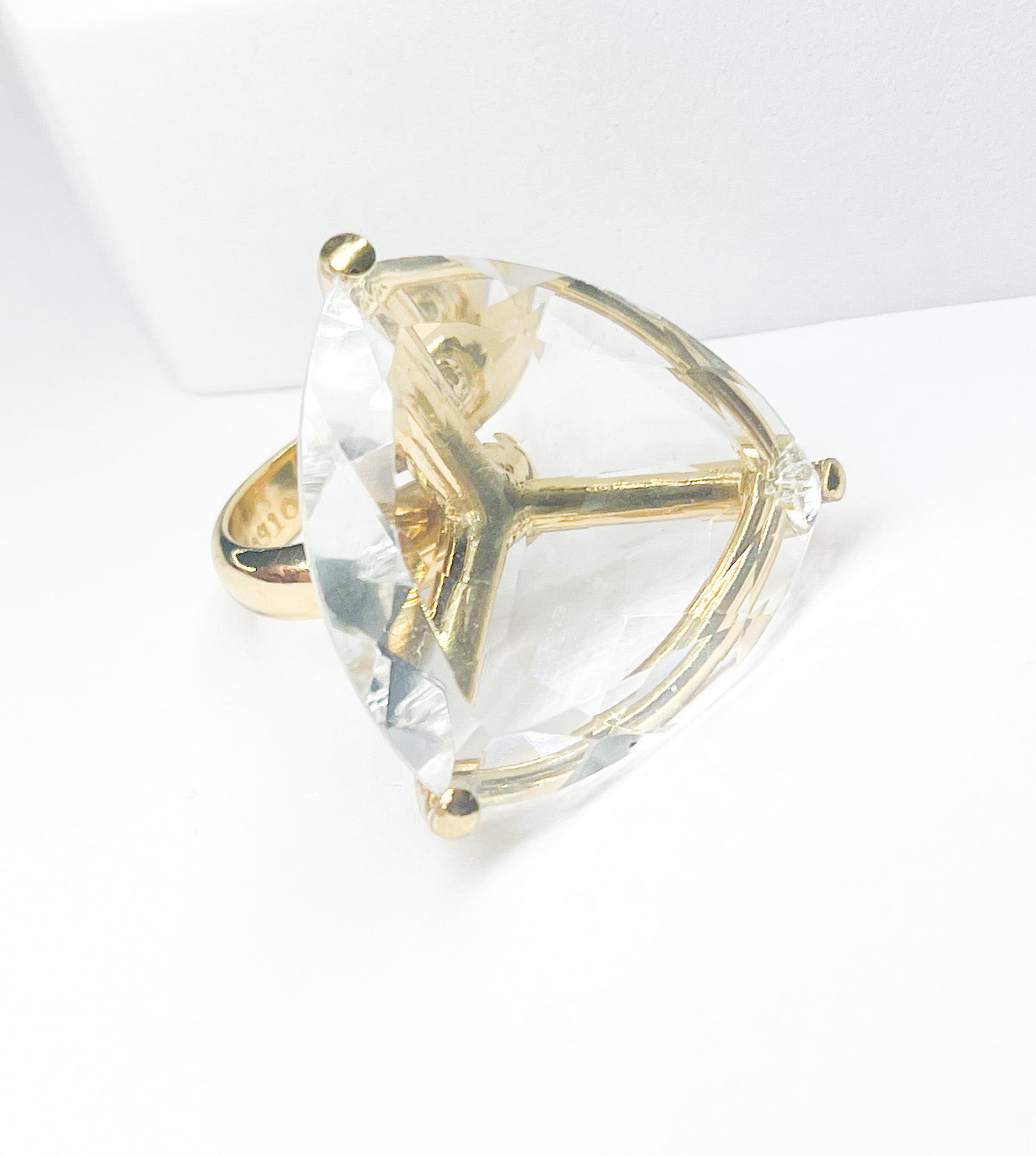 Large Trillion Cut Glass Ring- Alchemia