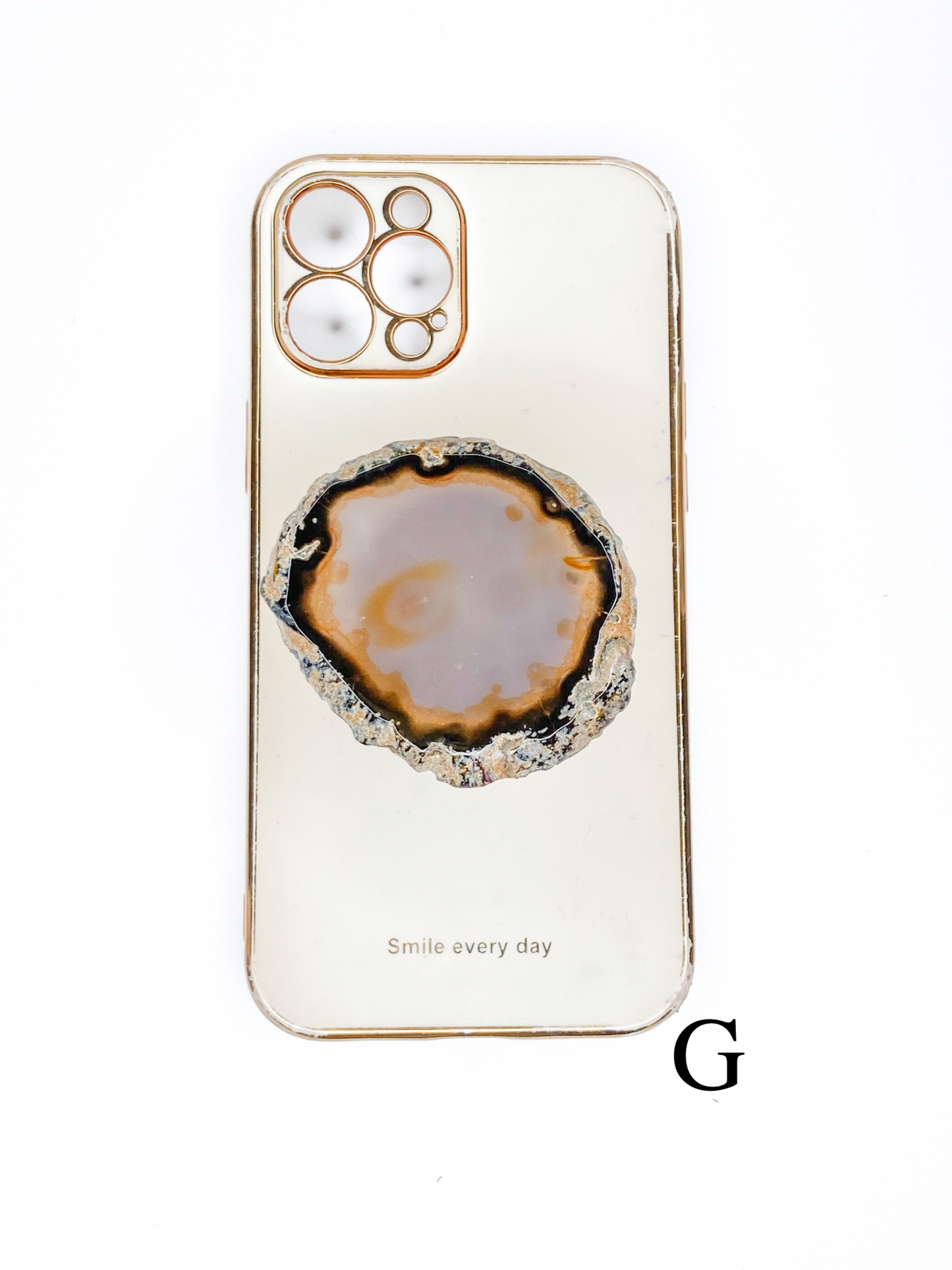 Black Natural Raw Agate Phone Stone