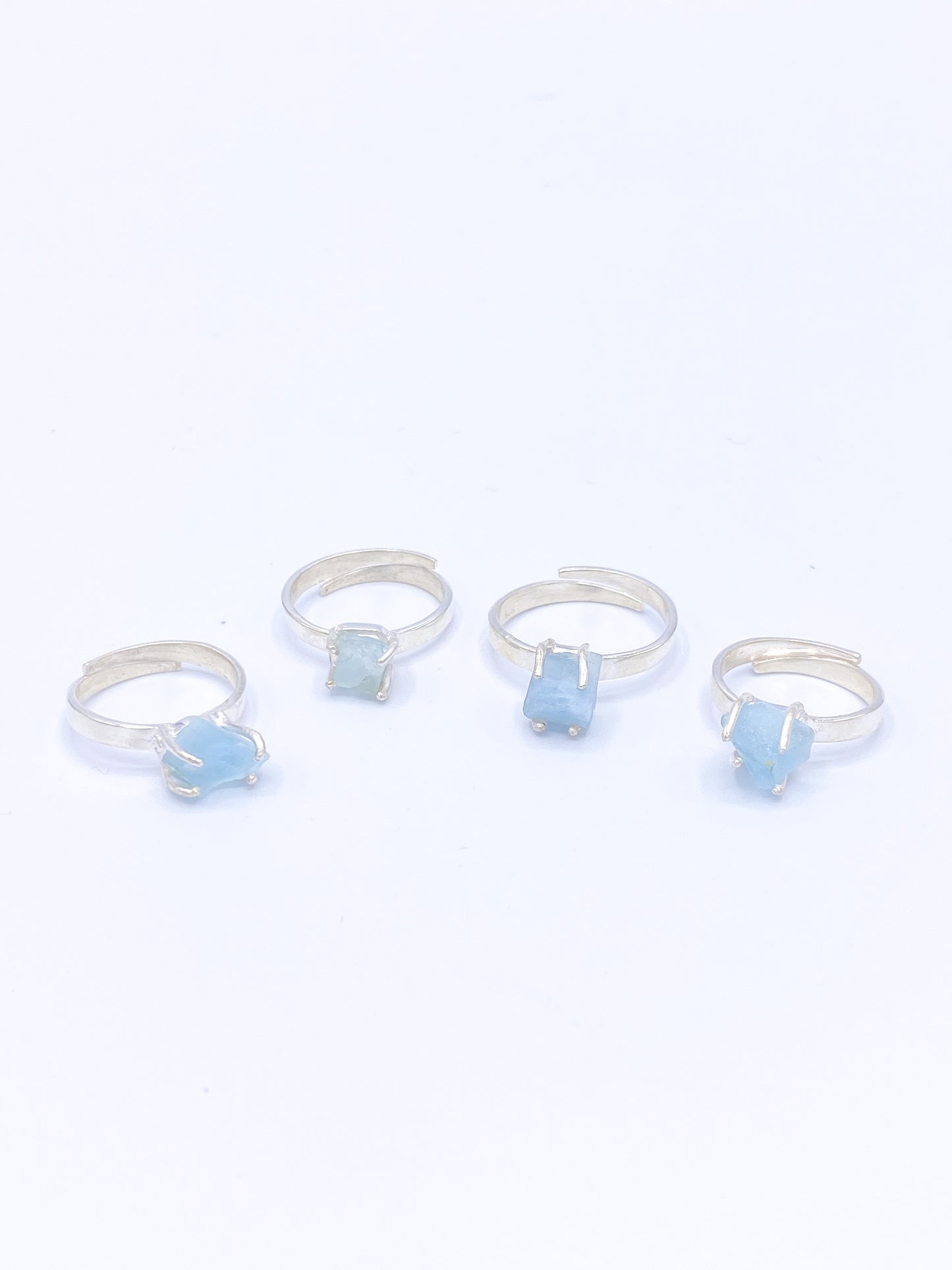 Raw Blue Topaz Adjustable Ring-Solid Sterling Silver