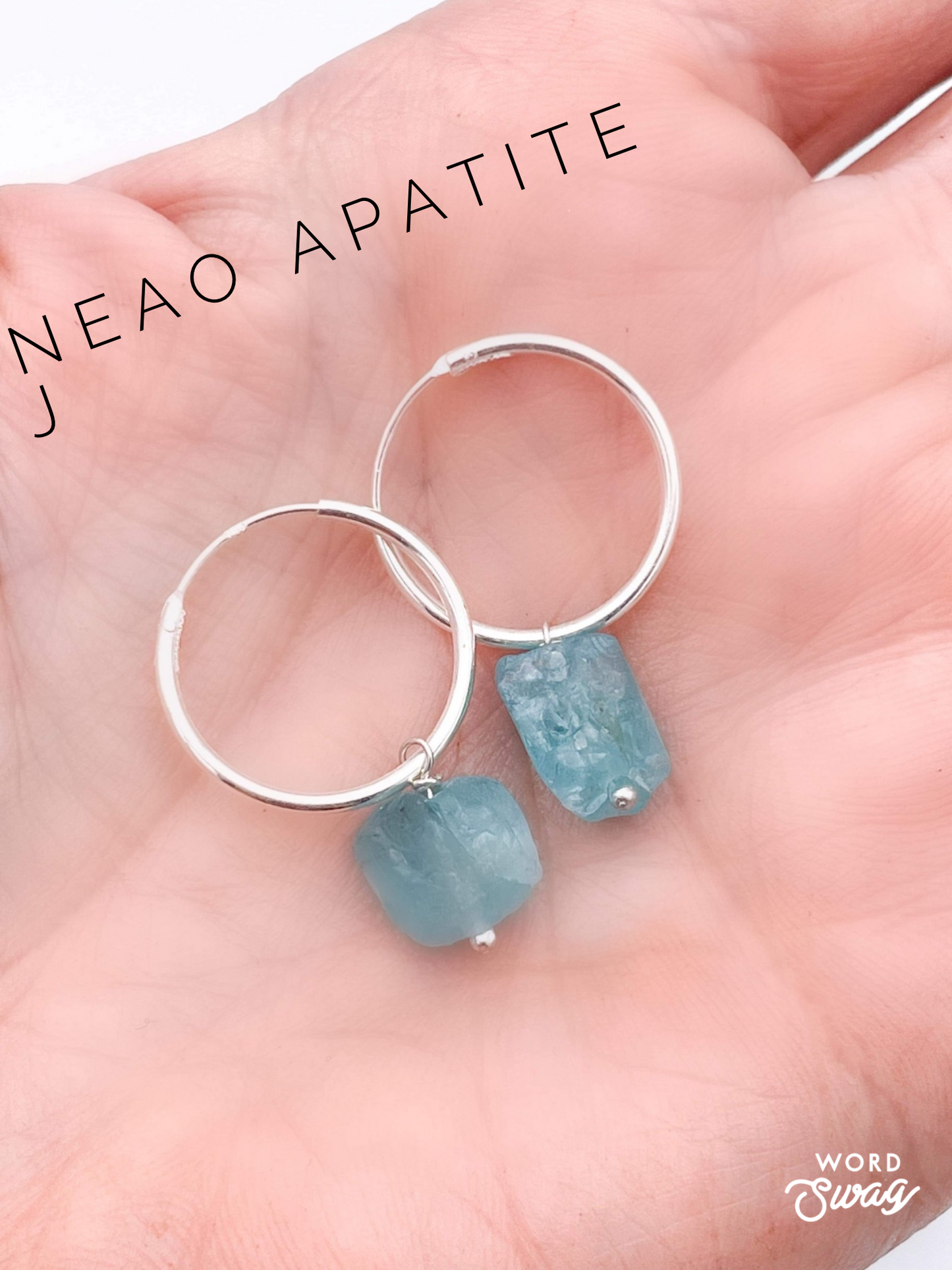 Huggies W Natural Stones-Solid Sterling Silver