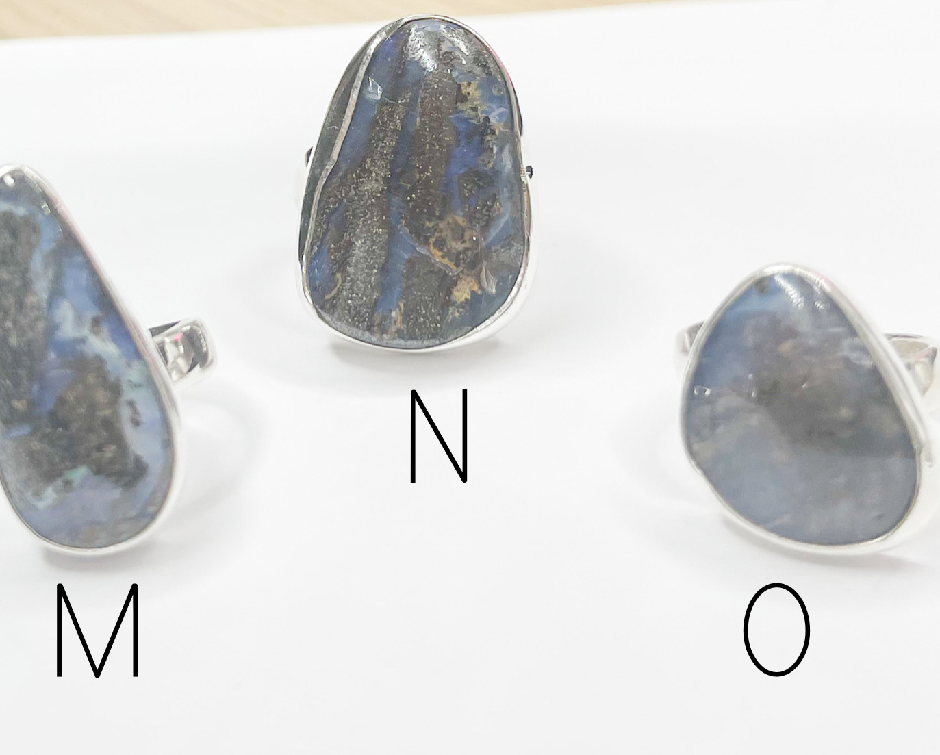 Mix of Boulder Opal Rings-Solid Sterling Silver