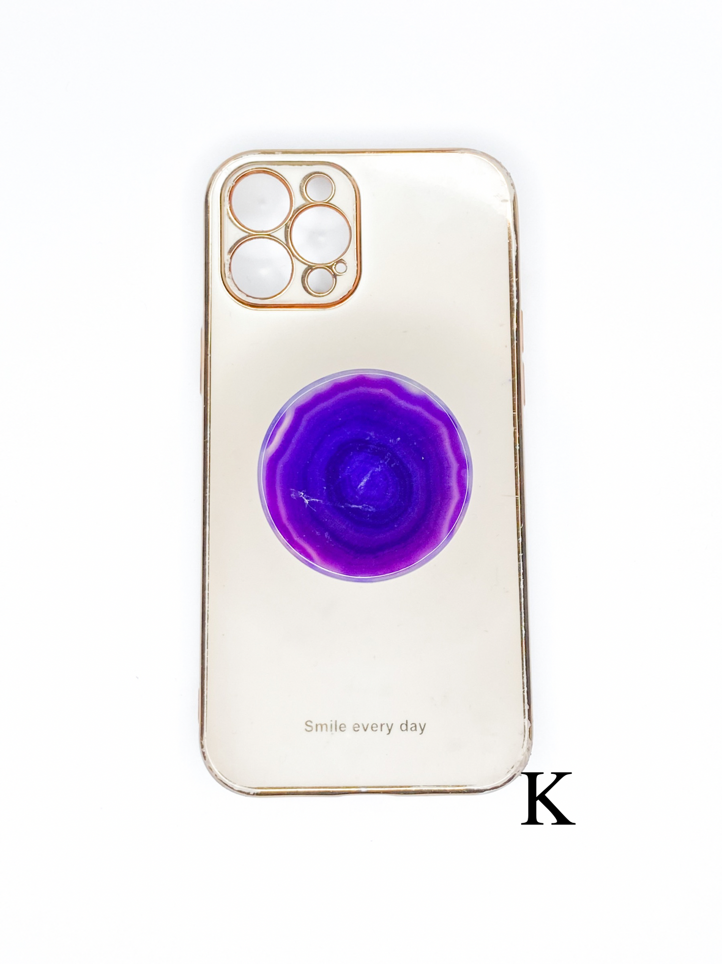 Purple Round Phone Stone