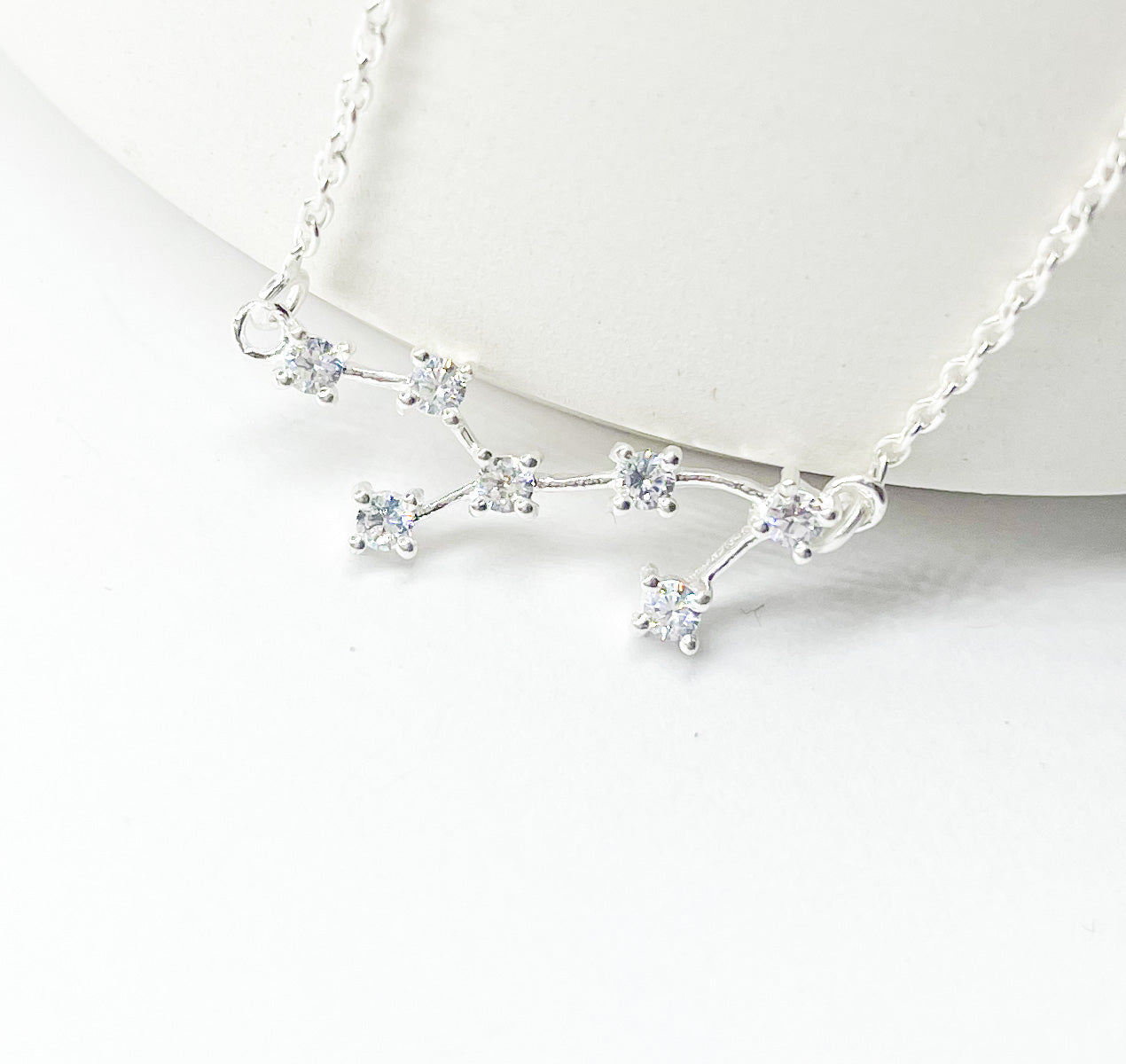 Virgo Zodiac Necklace-Silver Constellation