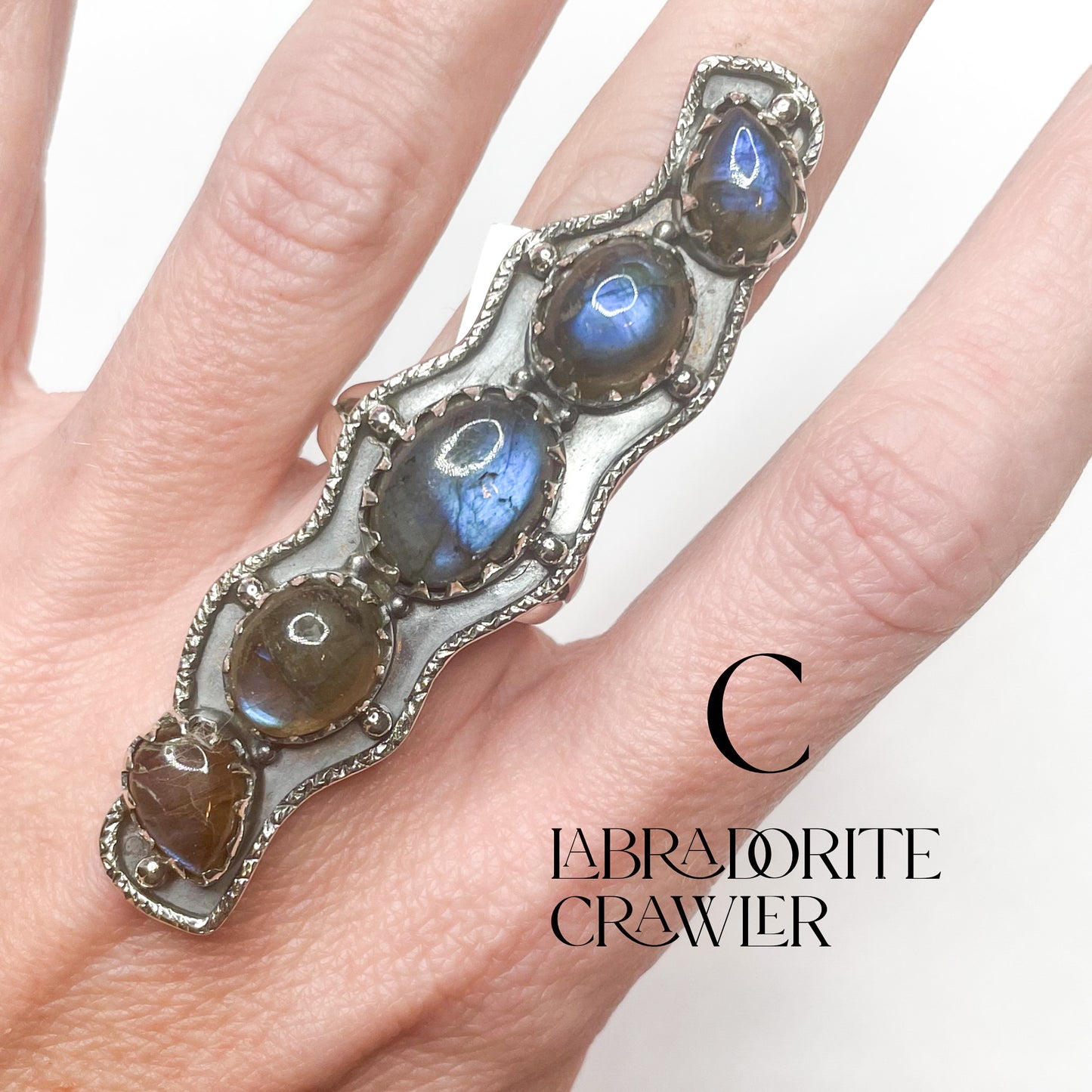 Labadorite Mix Crawler - Solid Sterling Silver