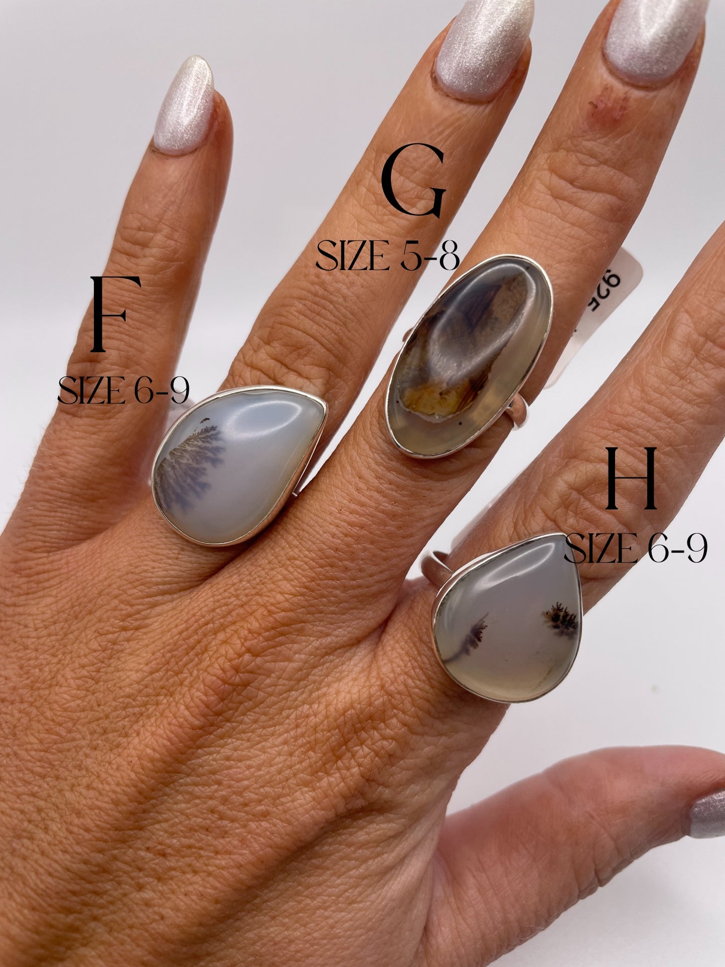 Dendrite Sized Ring- Solid Sterling Silver