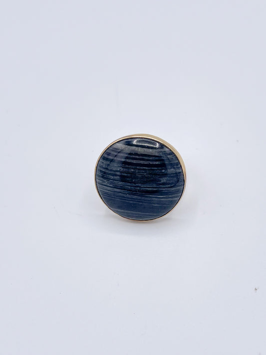 Zebra Granite Polka Dot Adjustable Ring-Alchemia