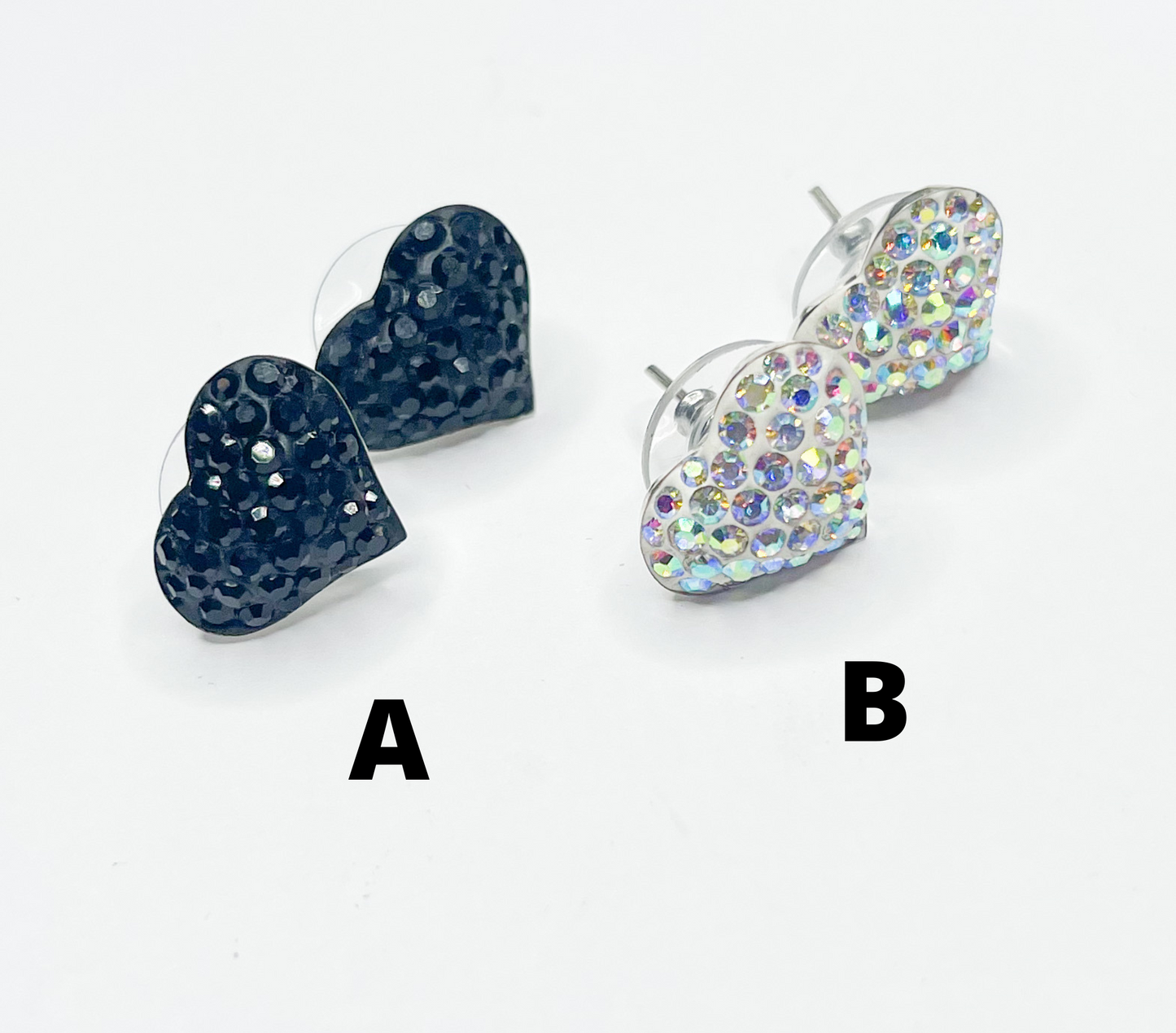 Mosaic Heart Studs-Solid Sterling Silver
