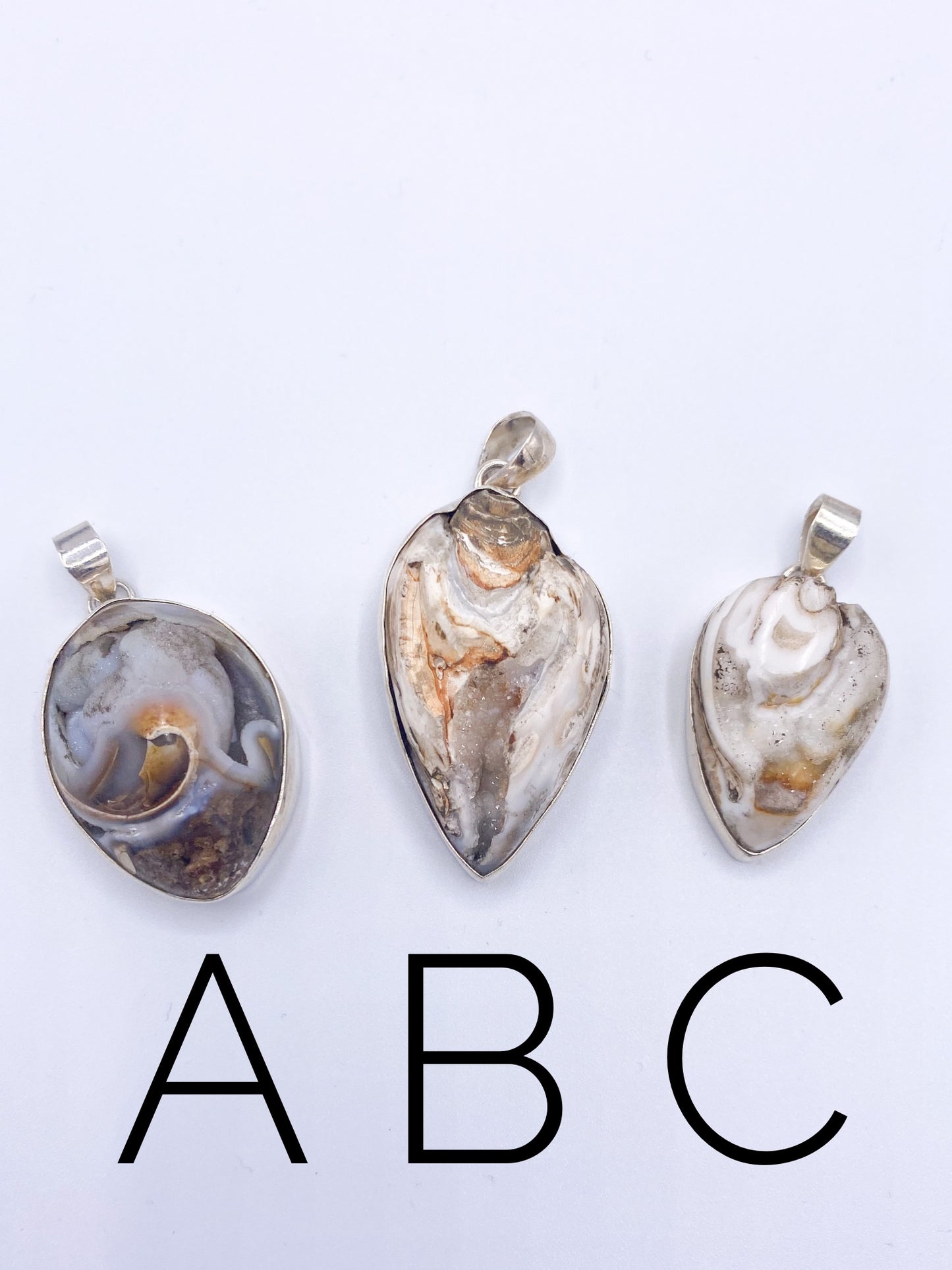 Spirallite Shell Shape Pendant-Solid Sterling Silver