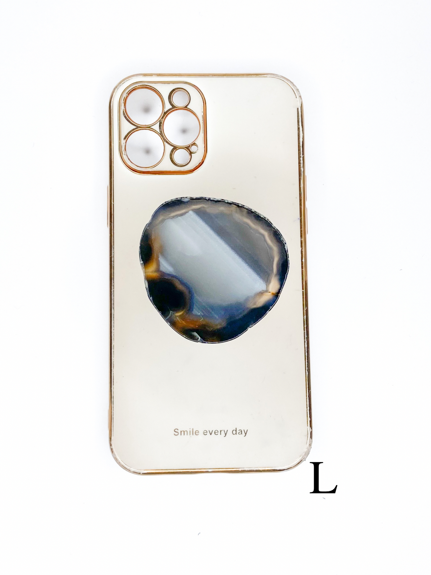 Black Natural Raw Agate Phone Stone