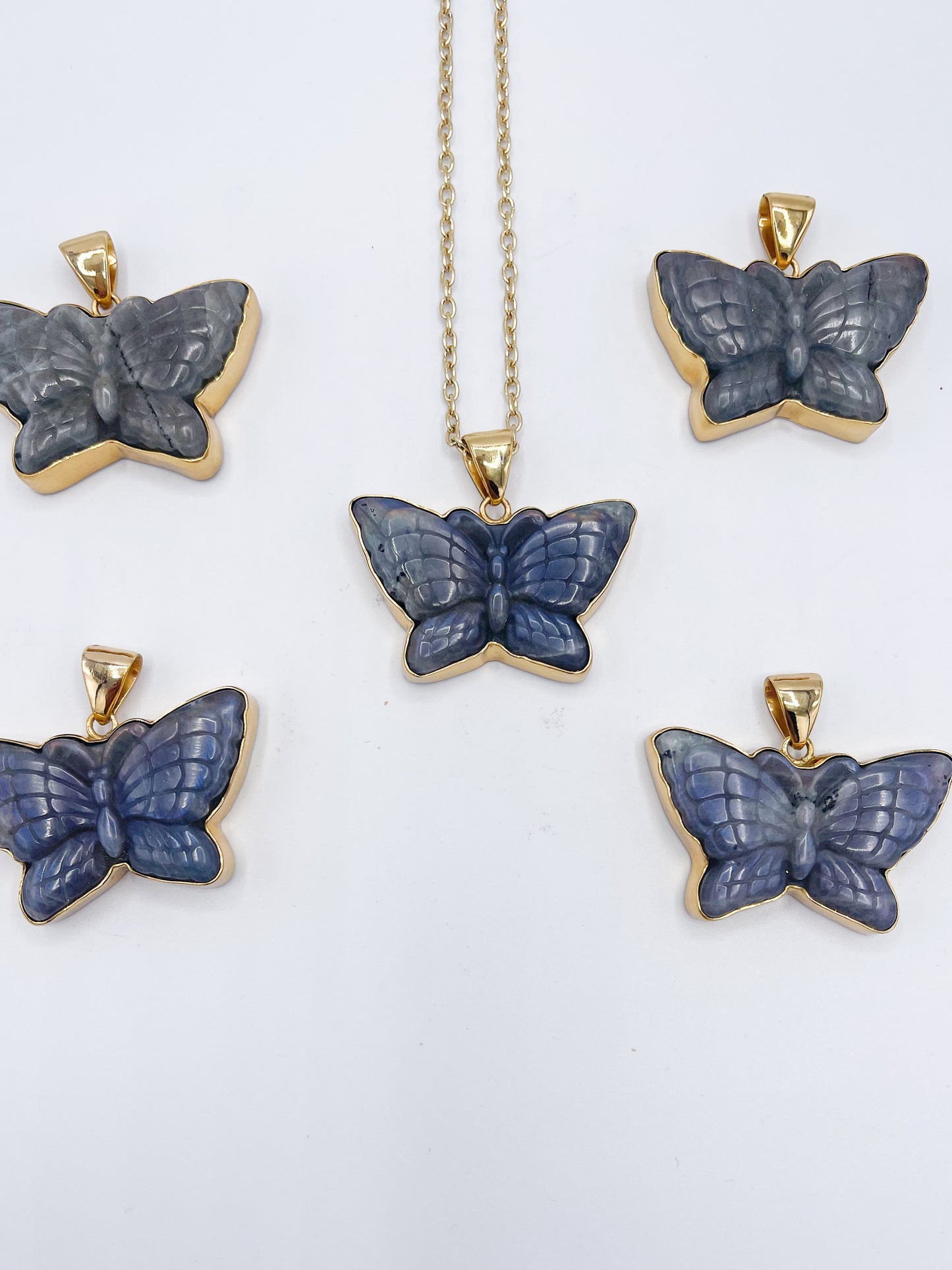 Labradorite Butterfly Pendants-Alchemia