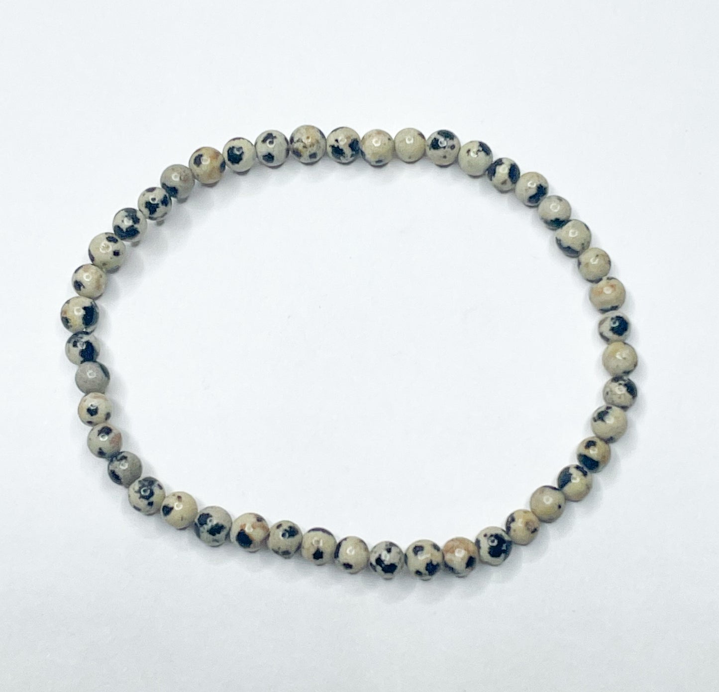 Dainty Dalmatian Jasper Stretch Bracelet - 104