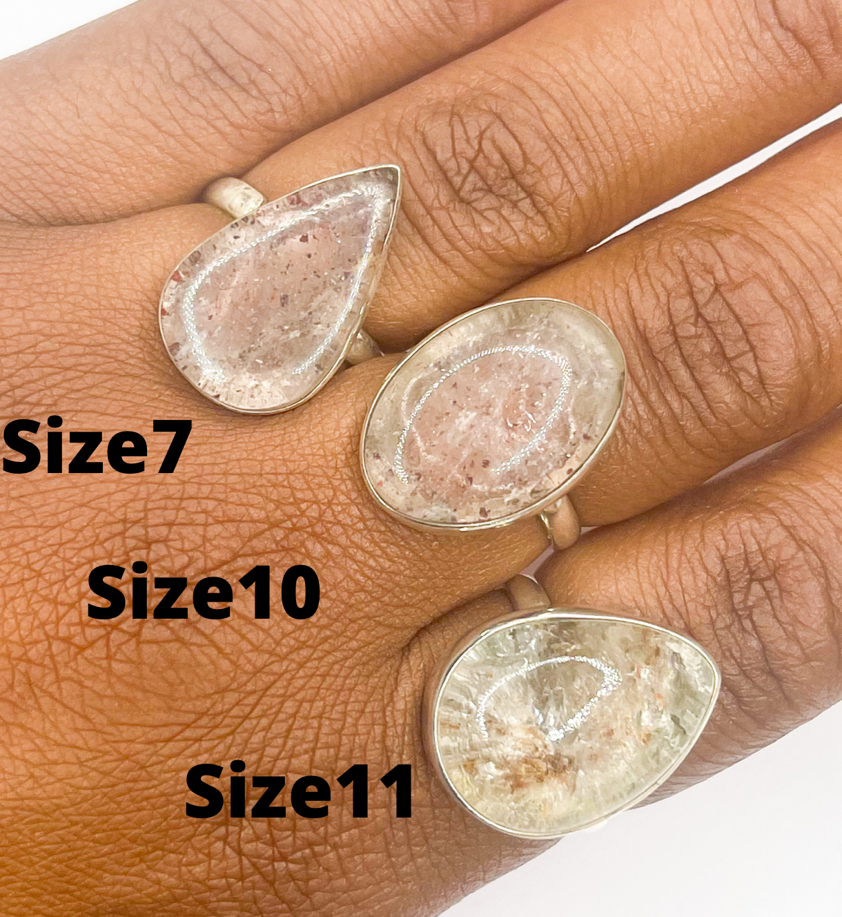 Lodolite Sized Ring - Solid Sterling Silver