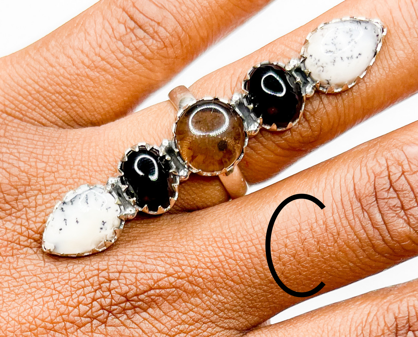 Multi Stone Adjustable Crawler Rings - Solid Sterling Silver