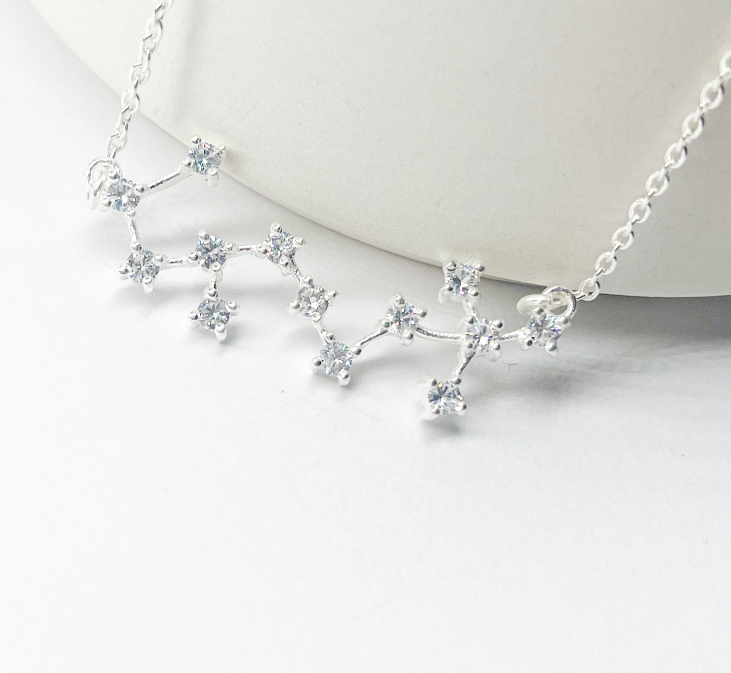 Scorpio Zodiac Necklace-Silver Constellation