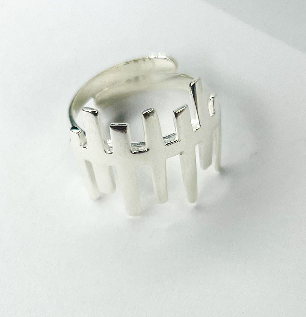 Geometric Adjustable Ring-Solid Sterling Silver