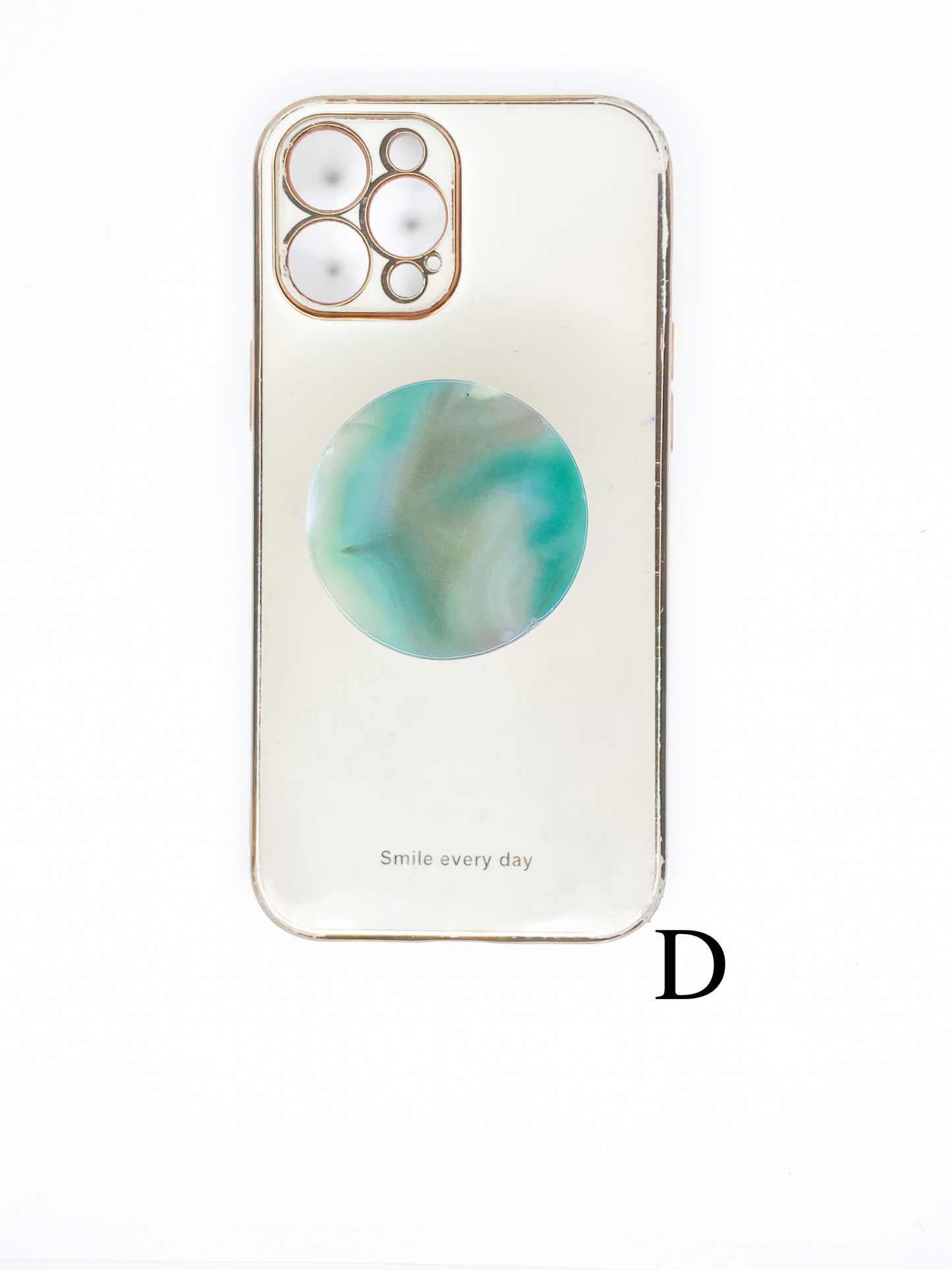 Green Round Agate Phone Stone
