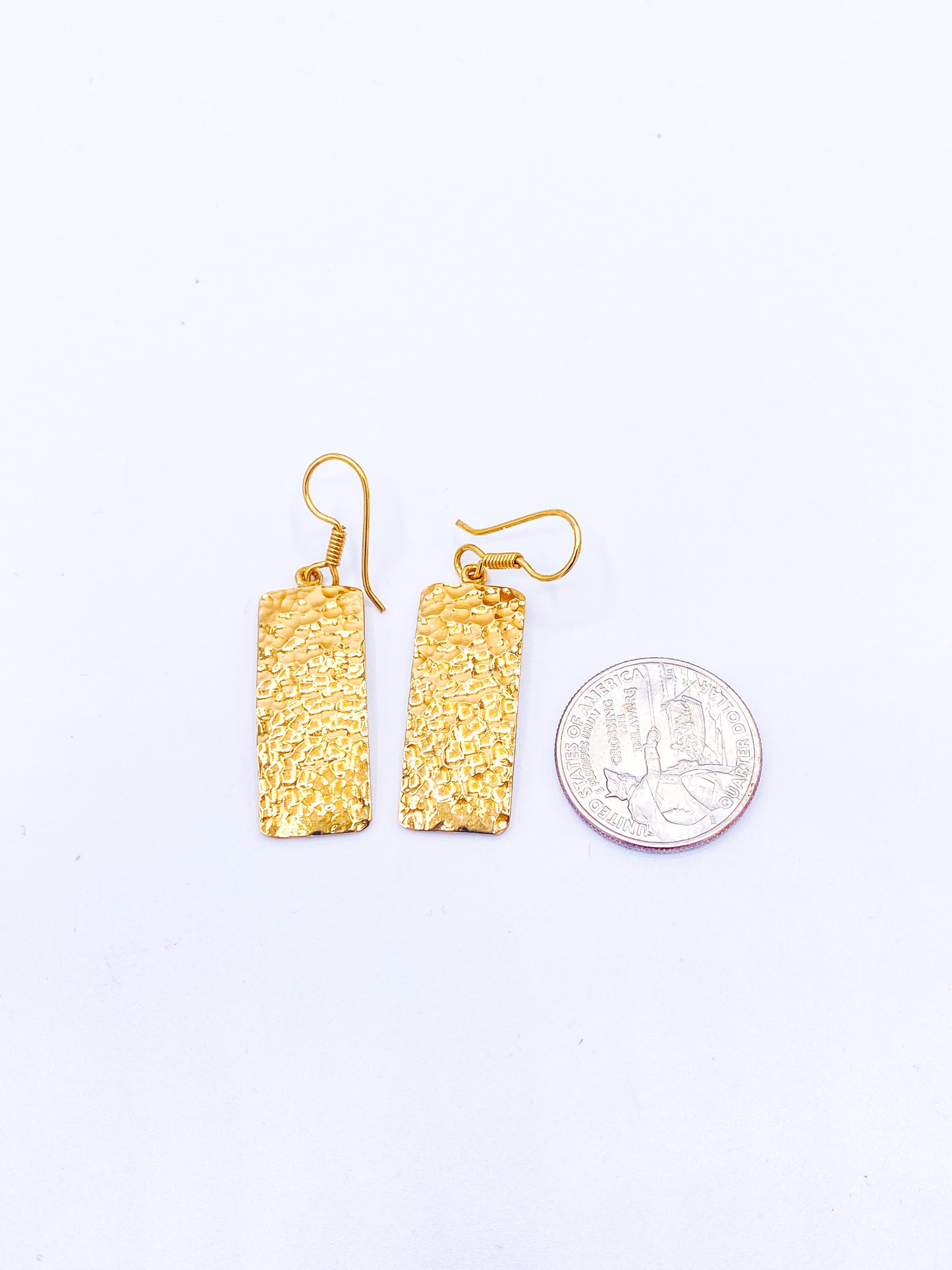 Solid Hammered Dangle Earrings - Alchemia