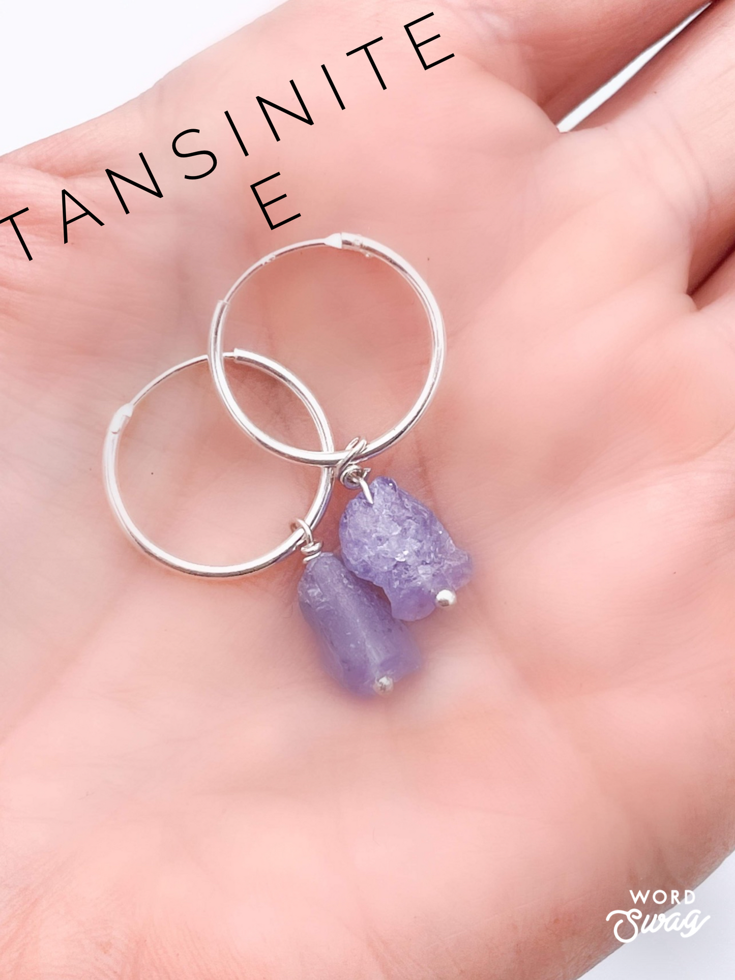 Huggies W Natural Stones-Solid Sterling Silver