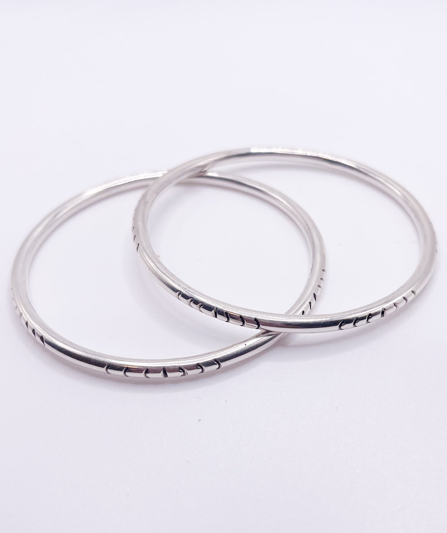 Diamond Cut Bangle- Solid Sterling Silver