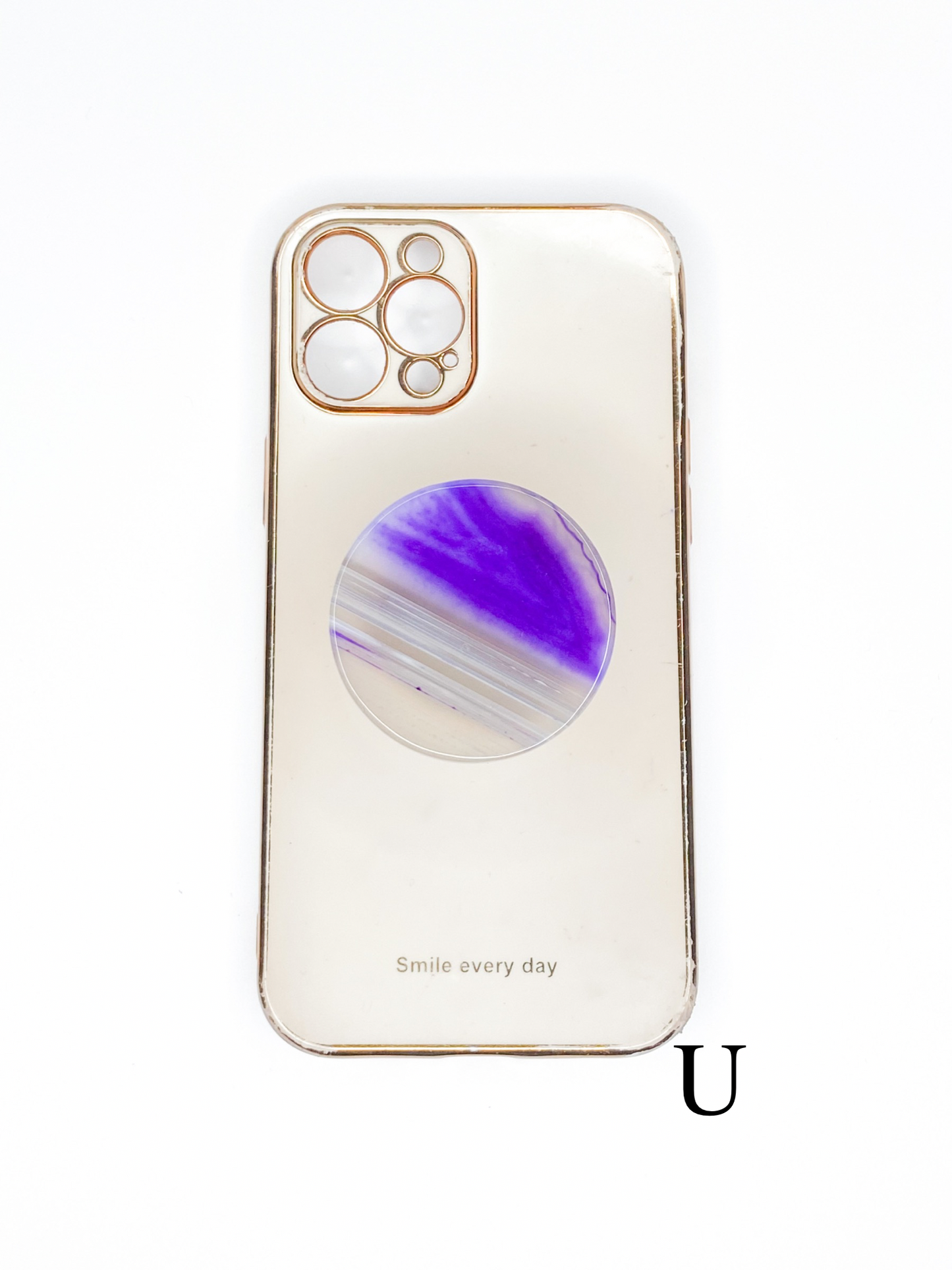 Purple Round Phone Stone