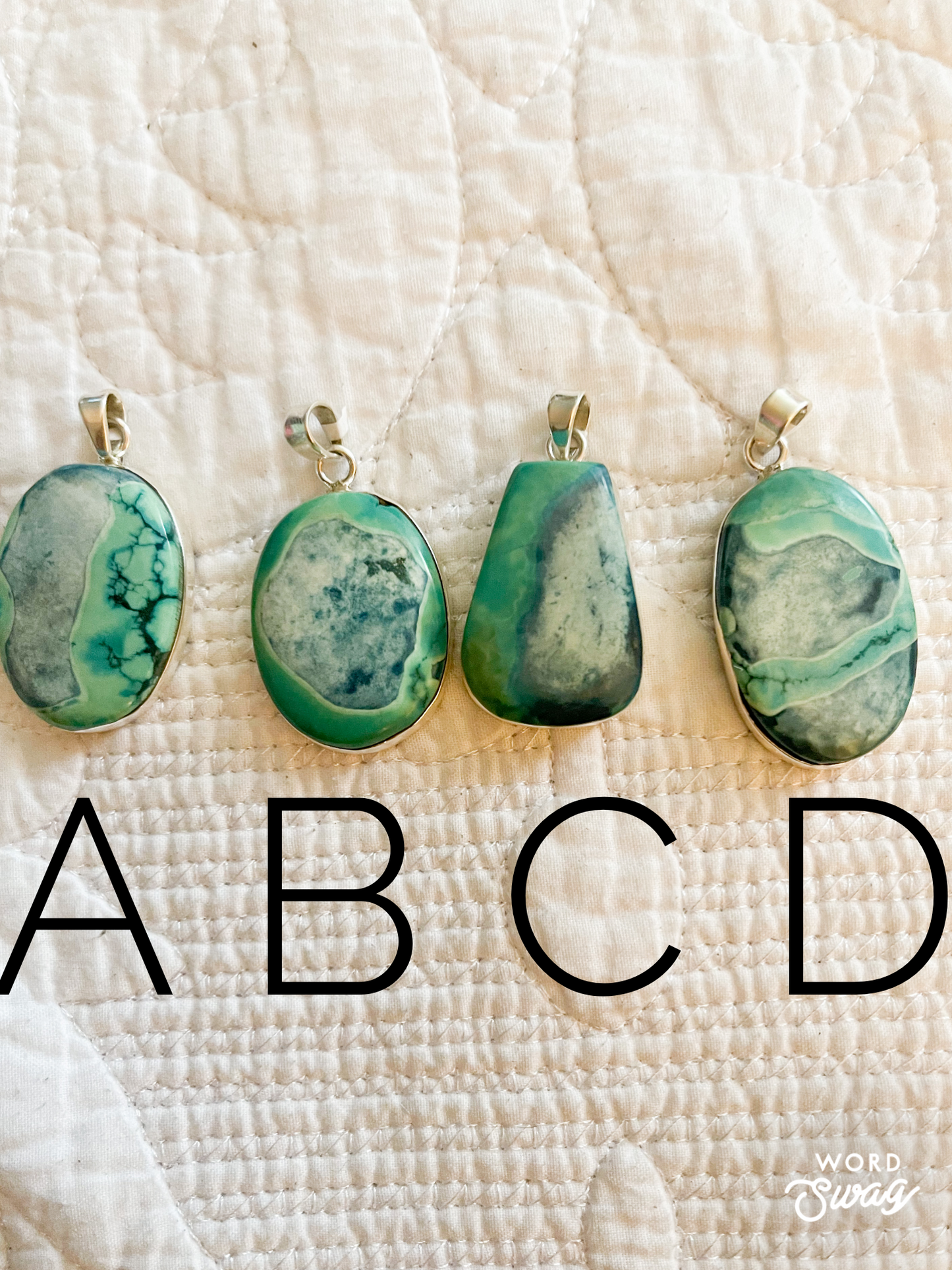 Ocean Agate Pendant-Solid Sterling Silver