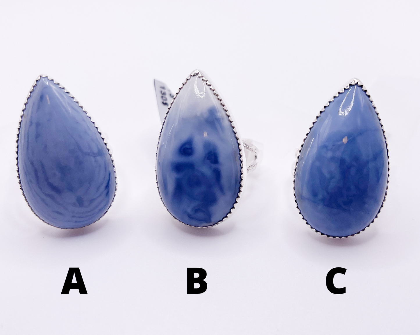 Blue Opal Tear Ring-Solid Sterling silver