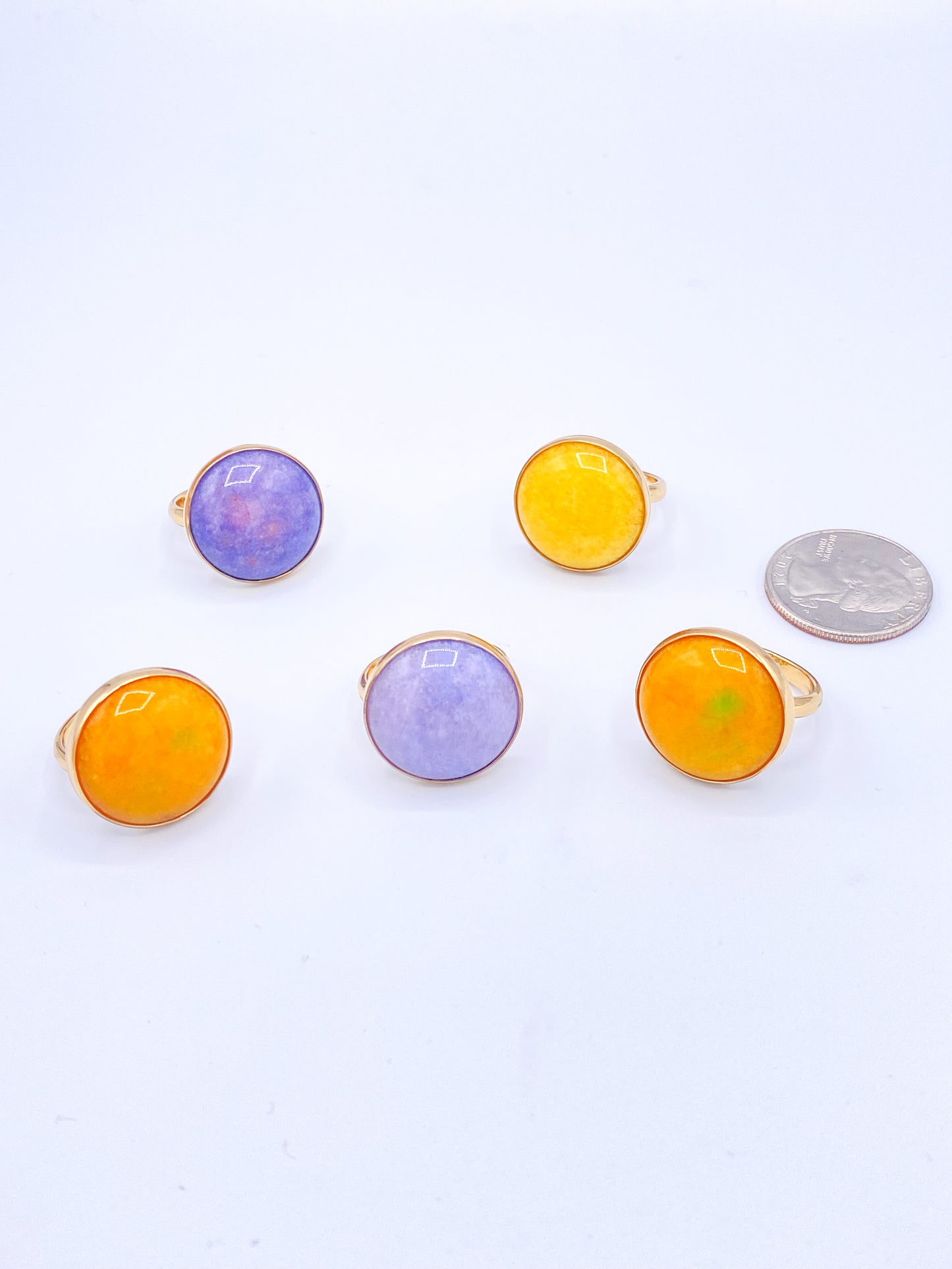 Color Enhanced Quarz Polka Dot Adjustable Ring - Alchemia