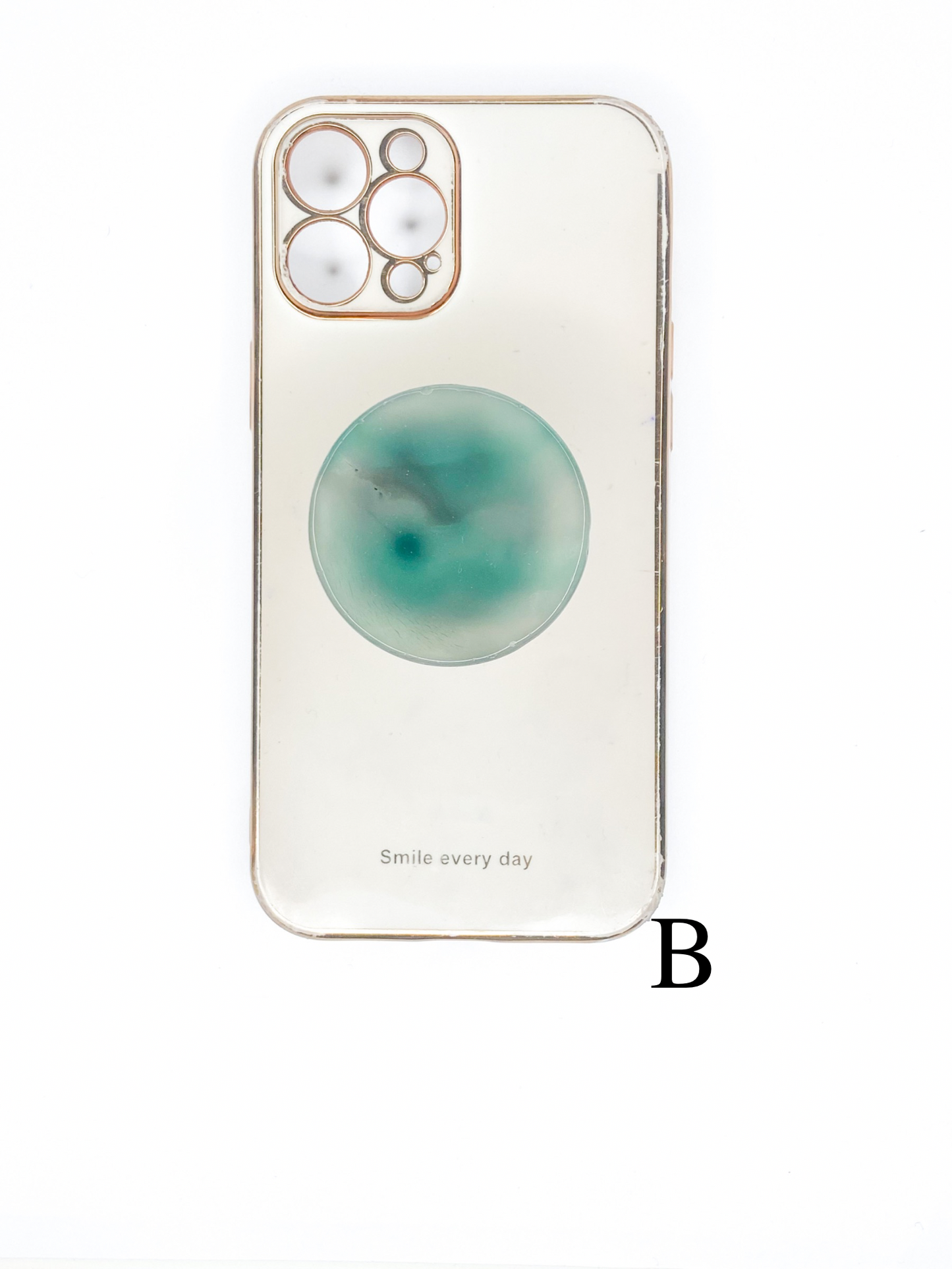 Green Round Agate Phone Stone
