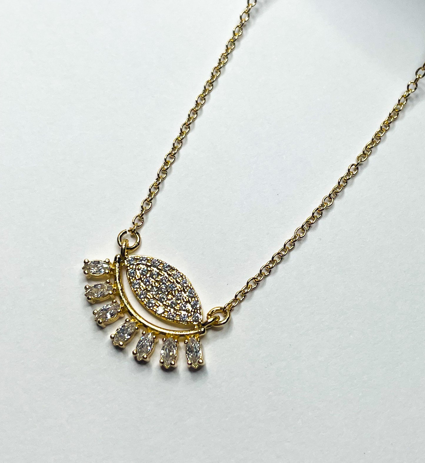 Evil Eye W Cz Necklace-18k Gold Filled