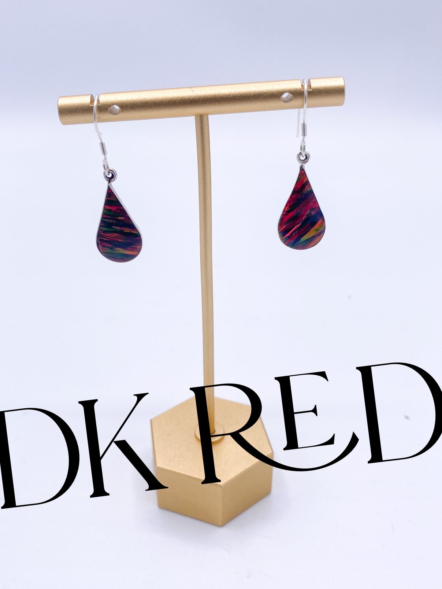 Tear Shape Dangles Opal-Solid Sterling Silver