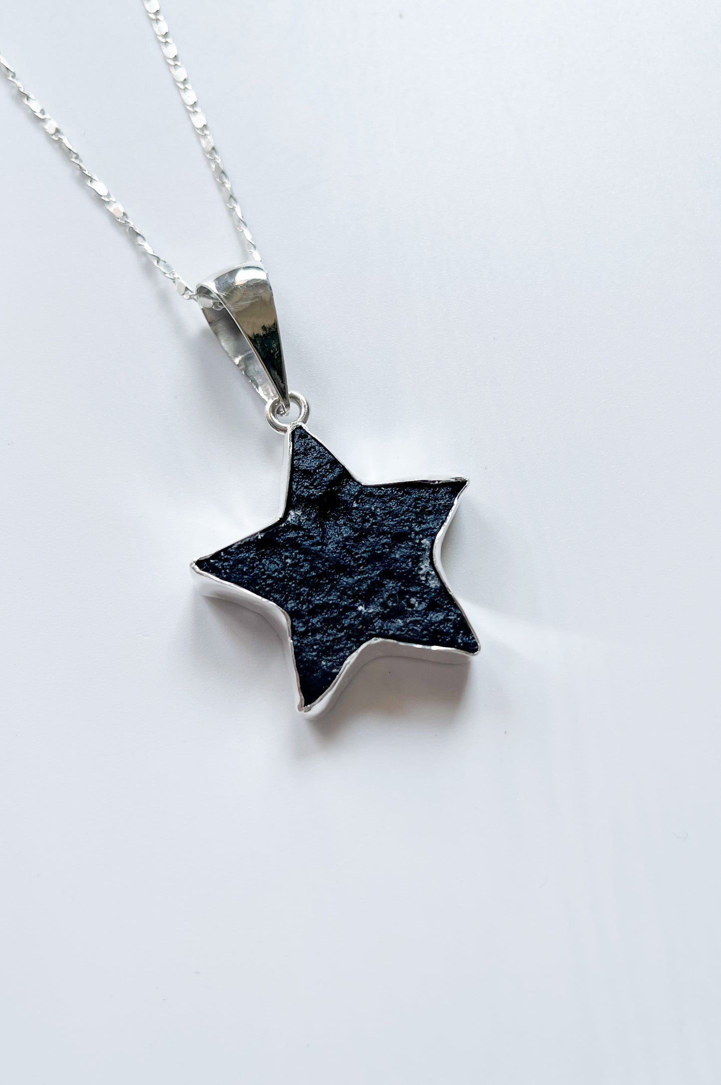 Tektite Star Pendant - Sterling Silver
