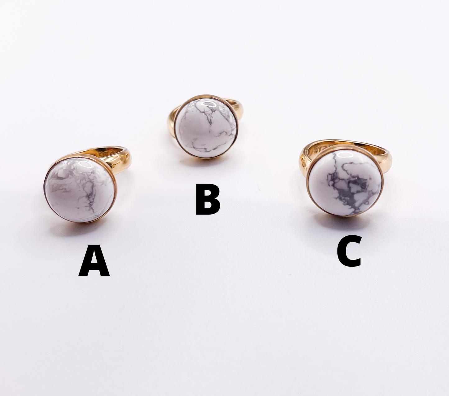 White Howlite Polka dot Ring-Alchemia
