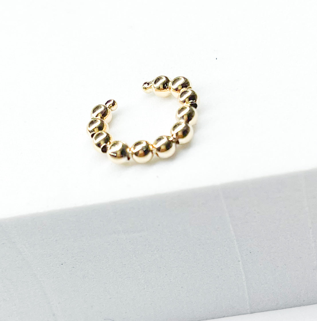 Gold Beaded Ear Cuff-18k Gold Filled