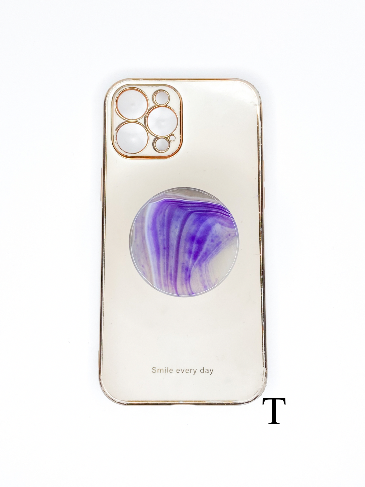 Purple Round Phone Stone