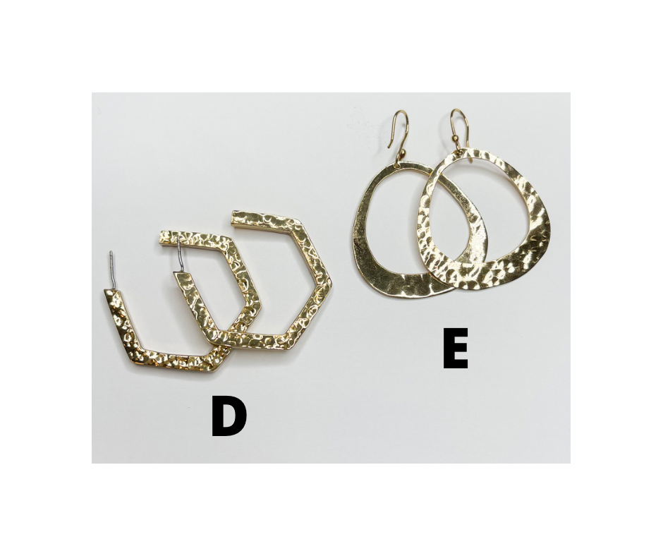 Mix Hammered Drop Earrings- Alchemia