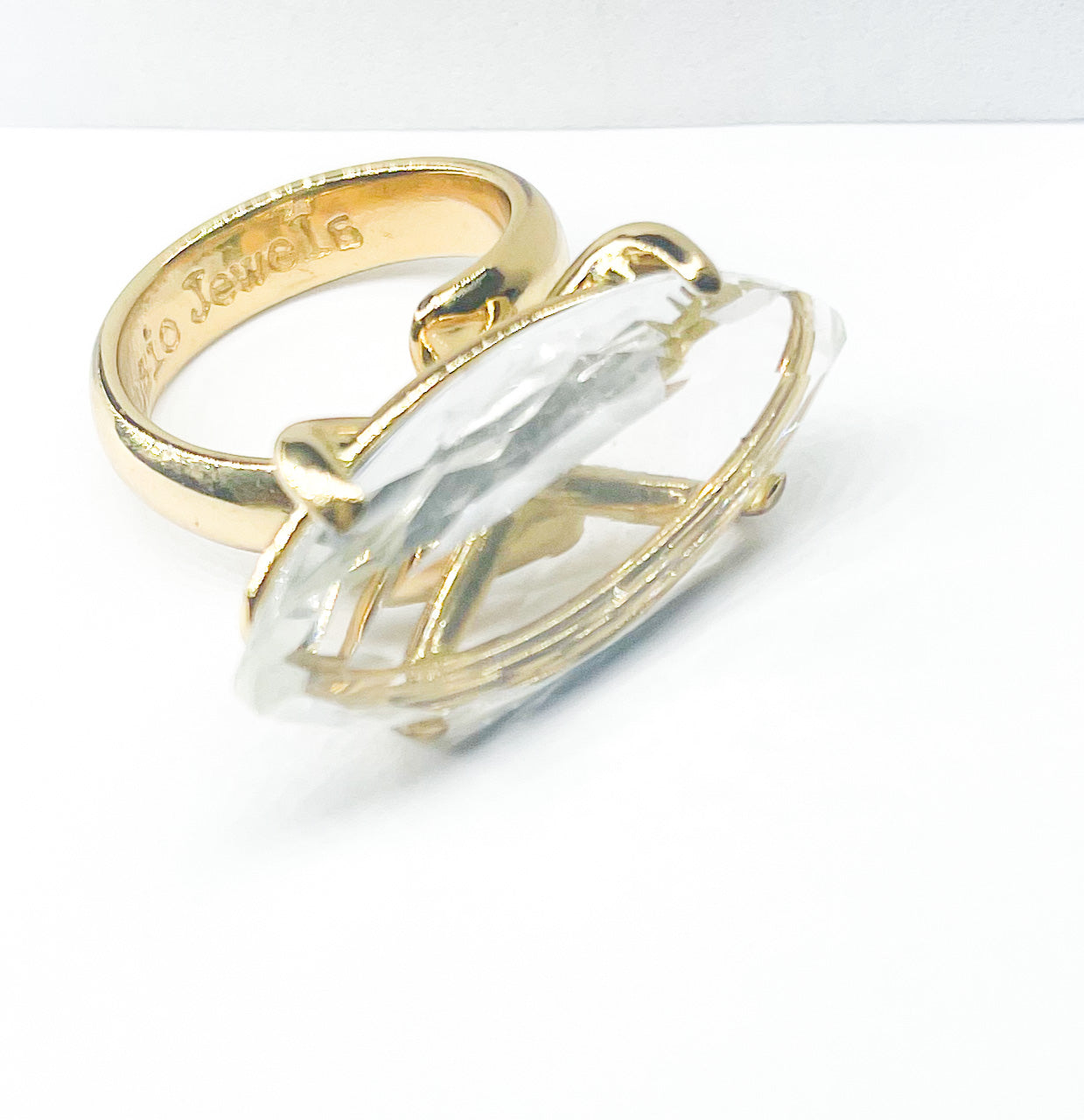 Clear Quartz Side Set Prong Ring-Alchemia
