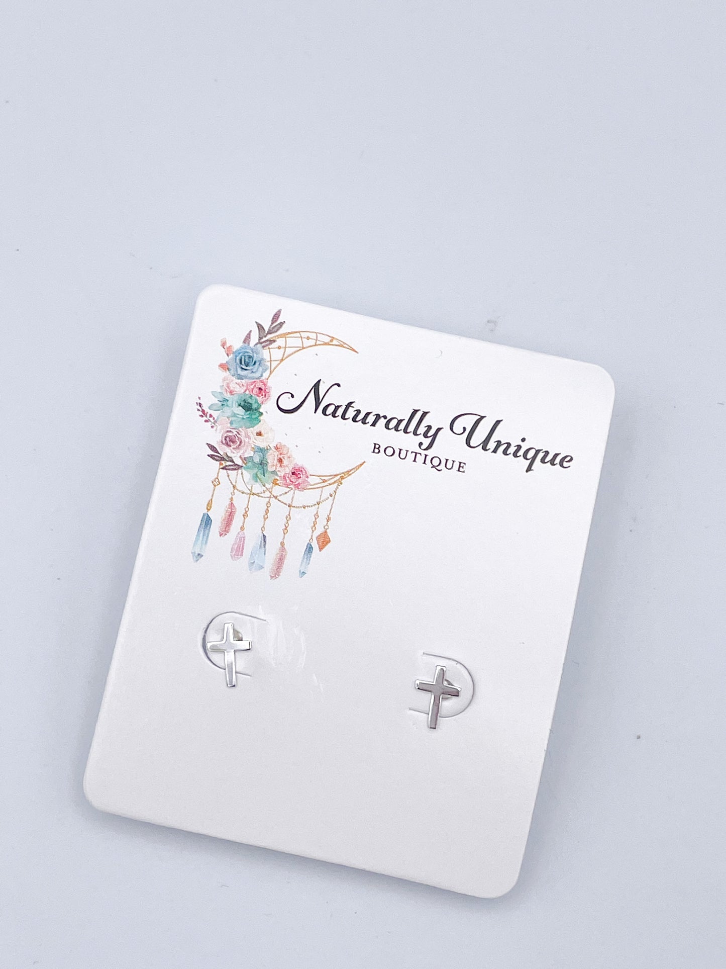 Dainty Cross Studs-Solid Sterling Silver