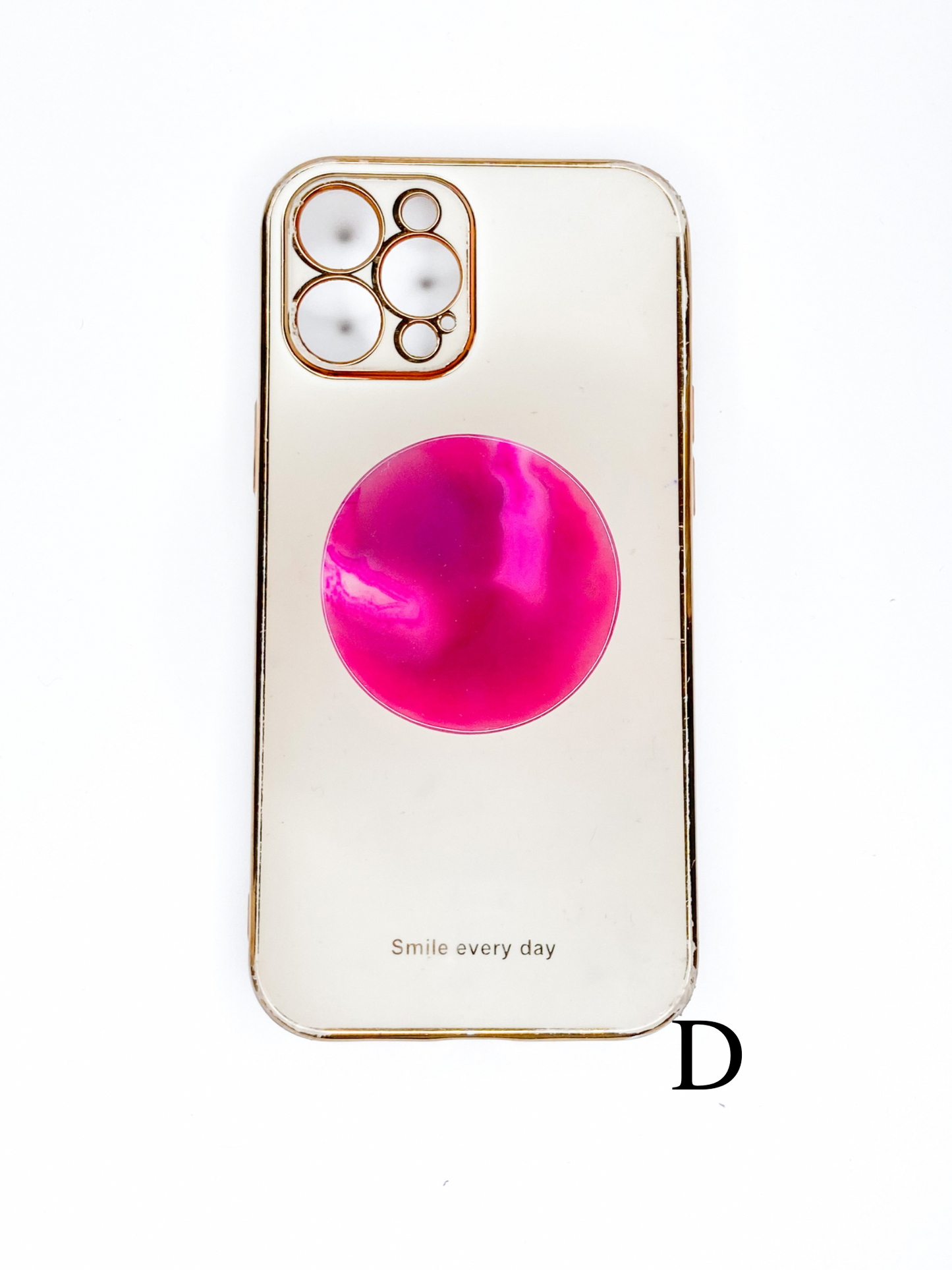 Pink Round Agate Phone Stones