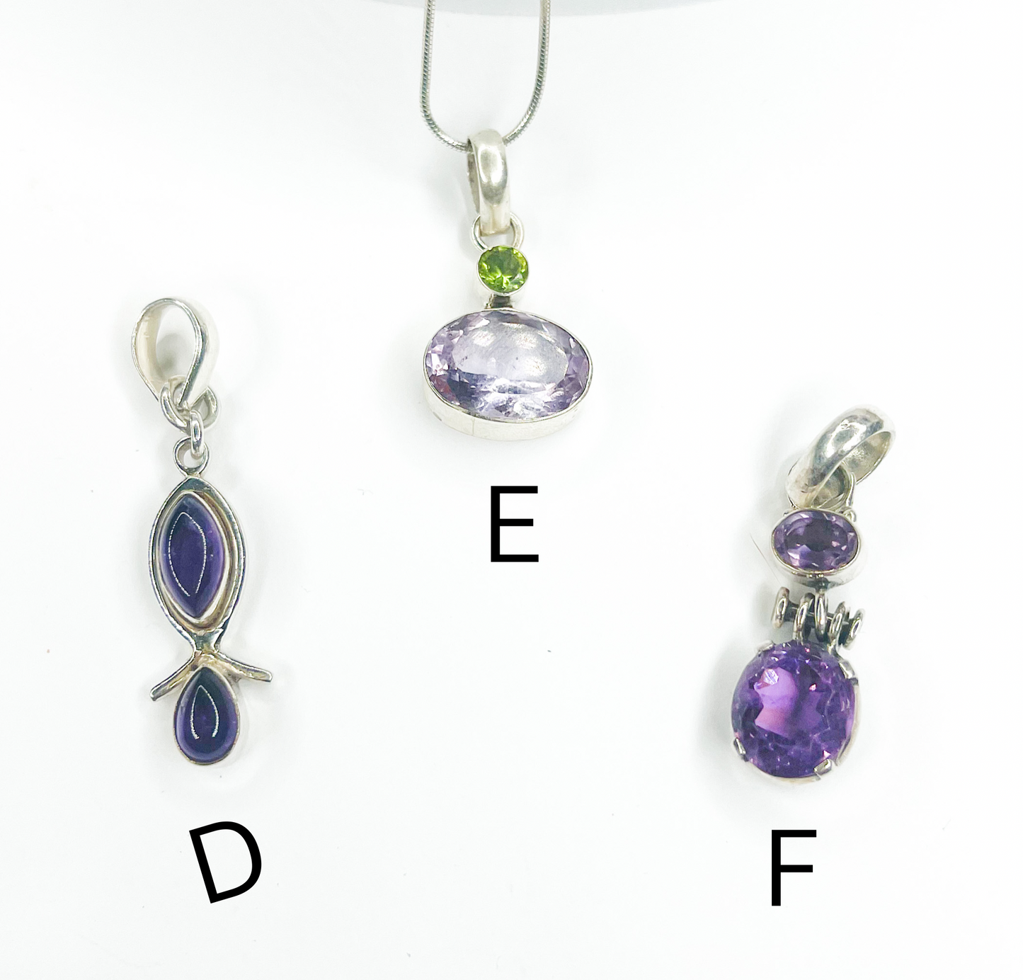 Amethyst Pendant Mix-Solid Sterling Silver