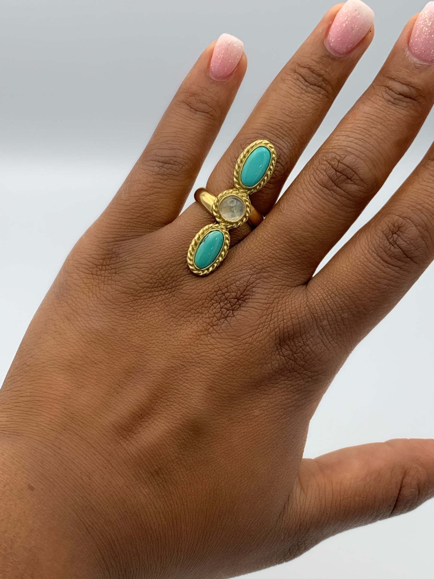 Turquoise & Moonstone Crawler-Alchemia