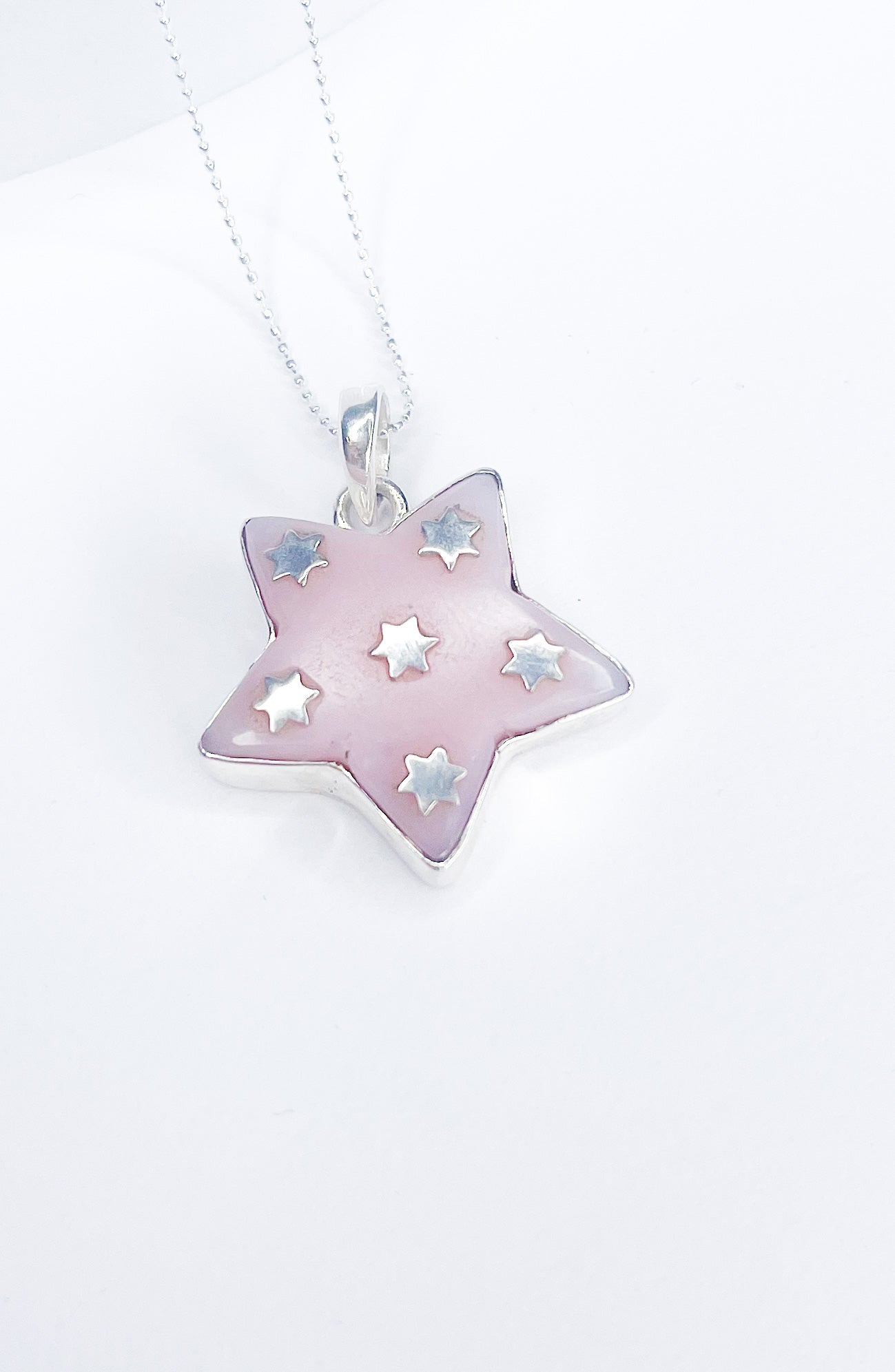 Starry Pink Opal Star Pendant - SSS
