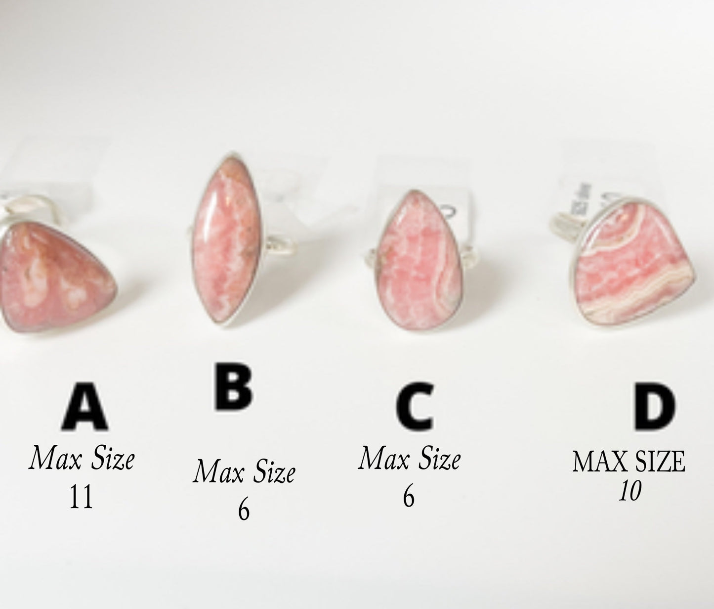 Rhodochrosite Sized Ring- Solid Sterling Silver