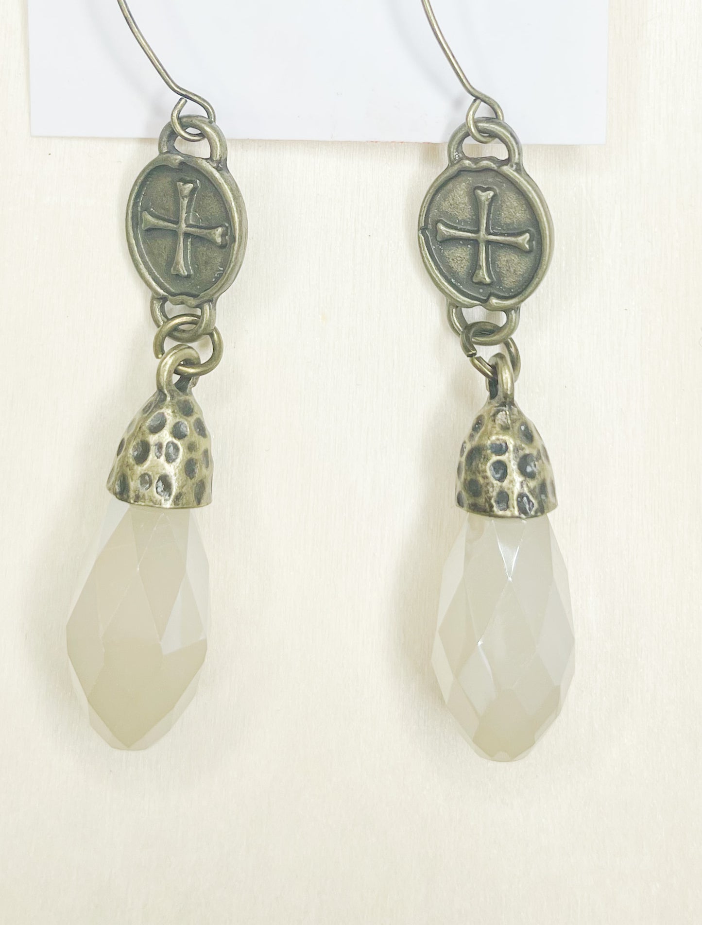 Grey Treated Quartz Dangle