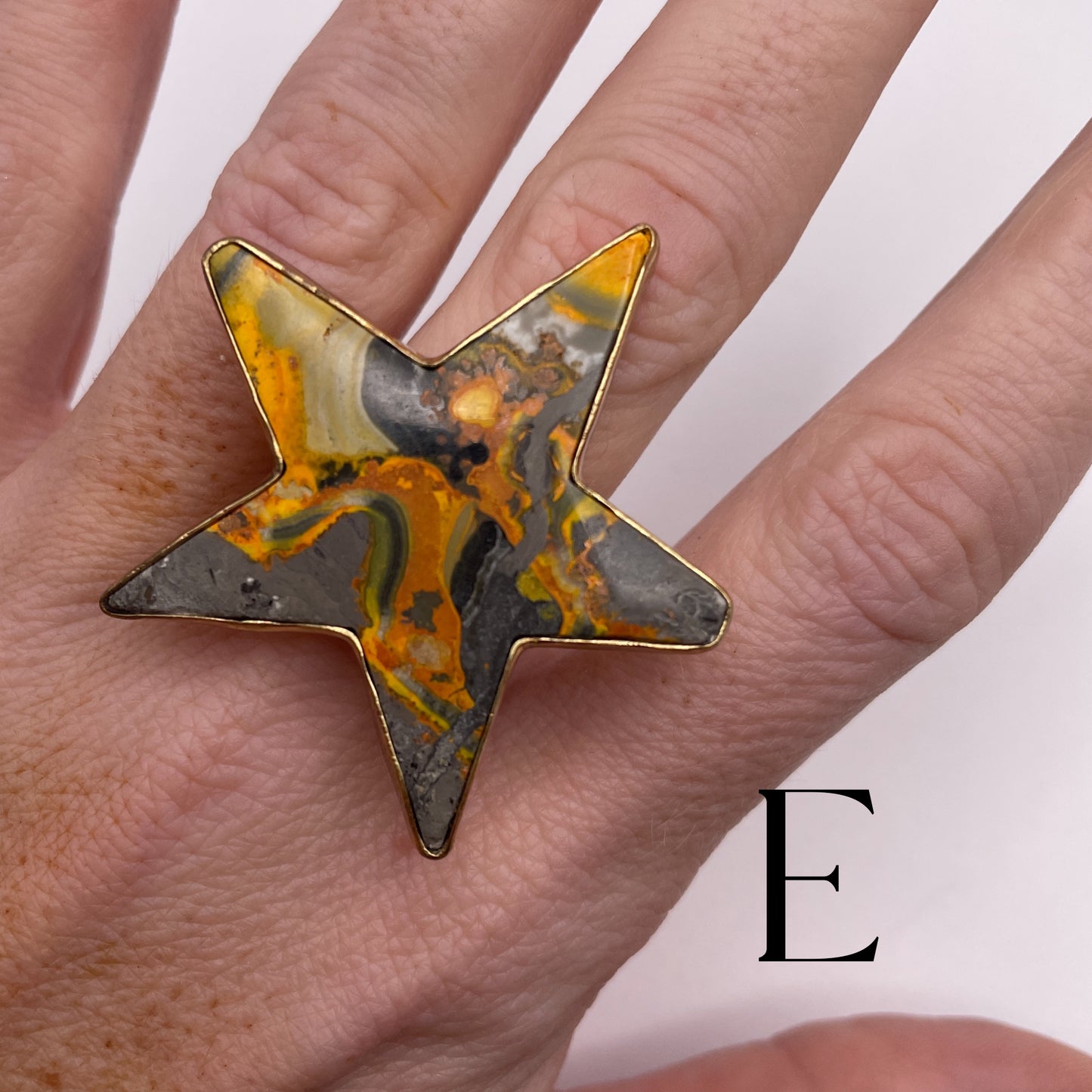 BUMBLE BEE JASPER STARR RING -=ALCHEMIA