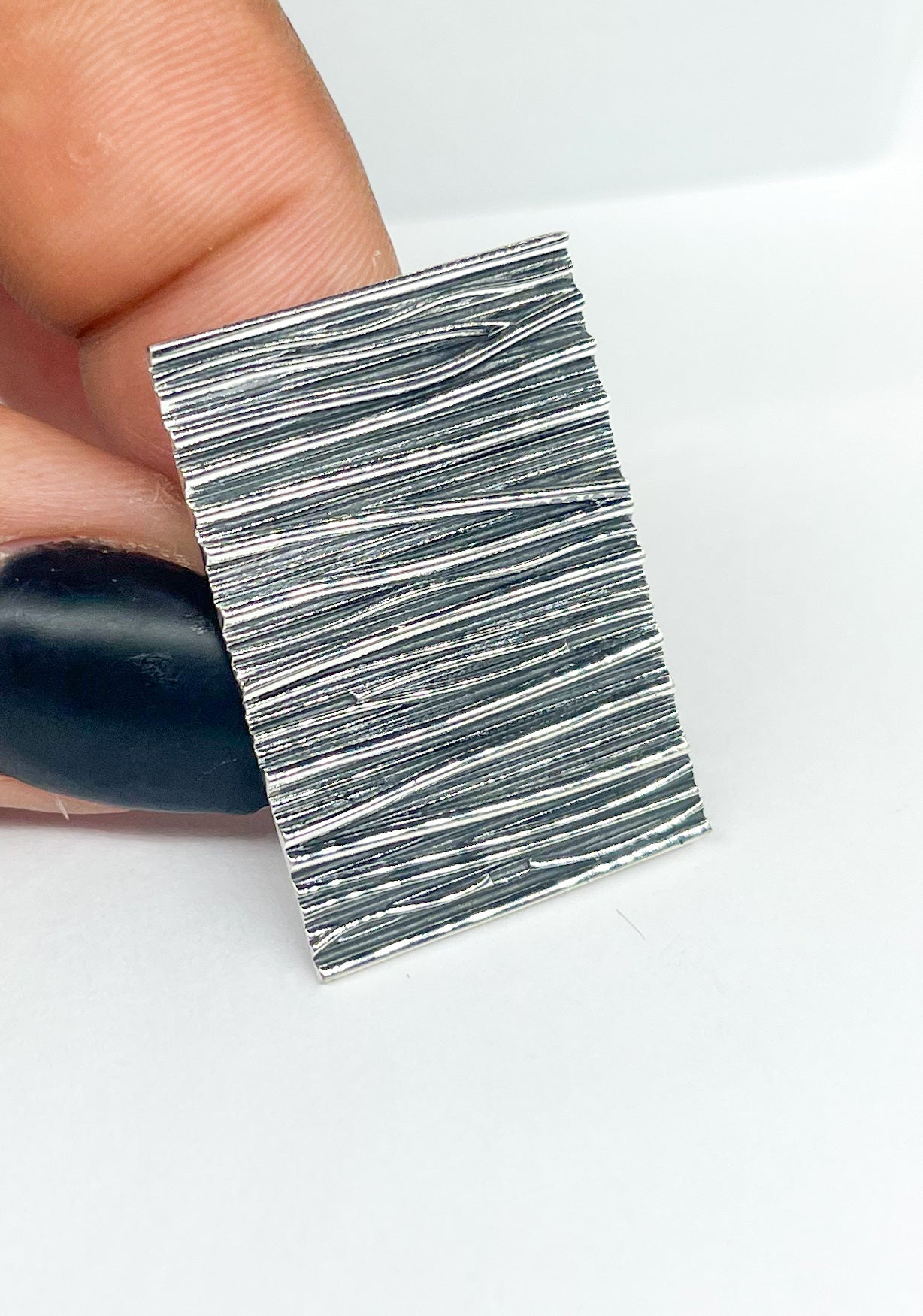 Large Epic Rectangle Adjustable Ring-Solid Sterling Silver