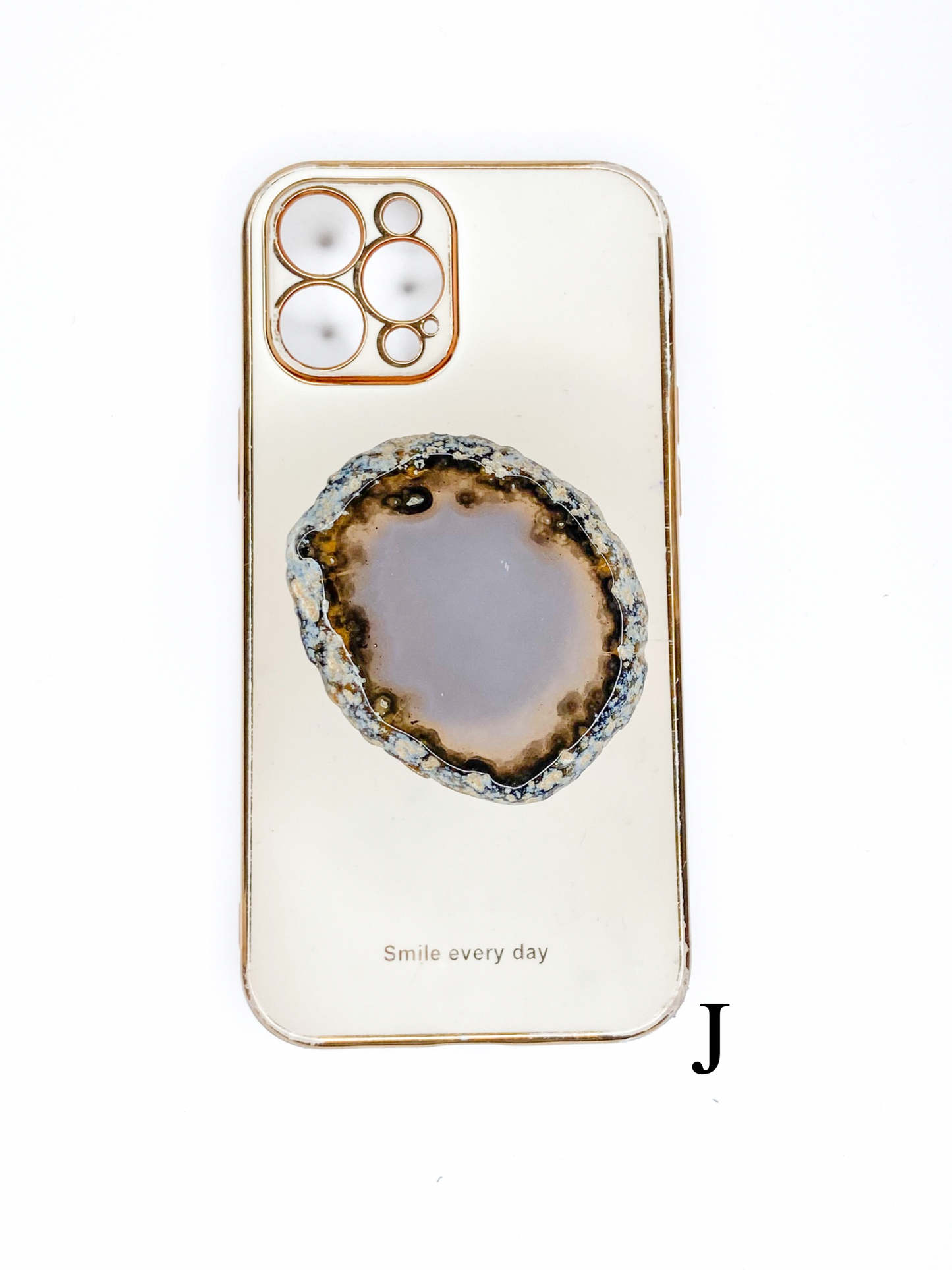 Black Natural Raw Agate Phone Stone
